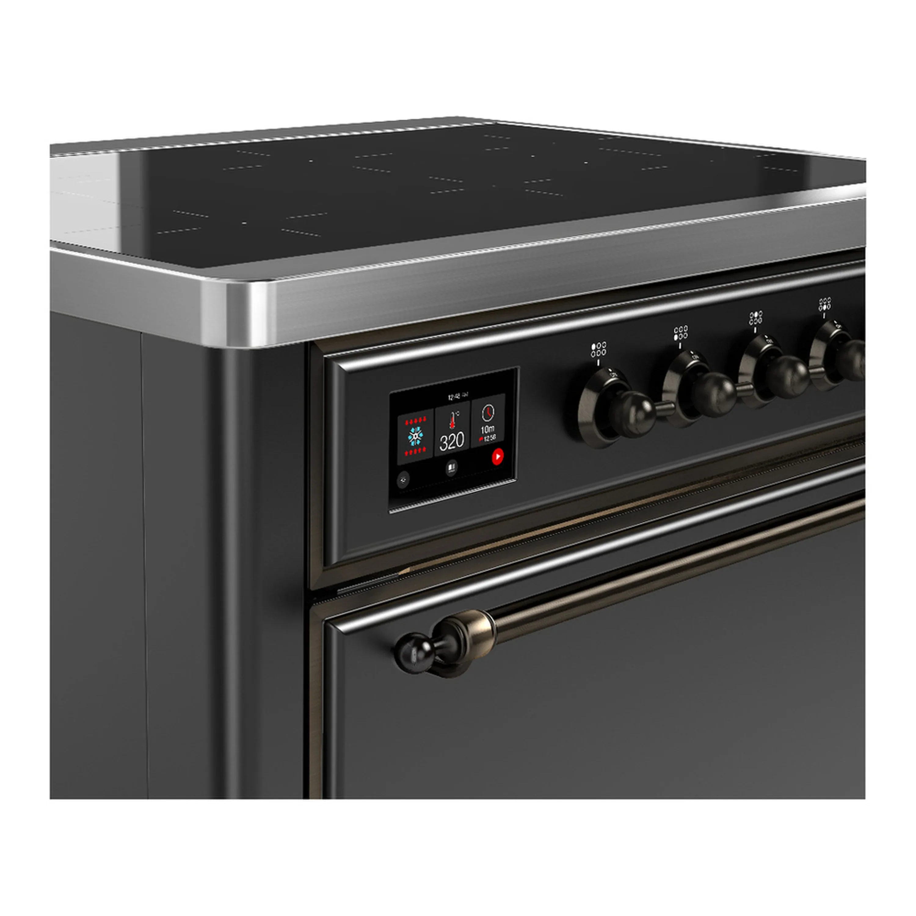 ILVE Majestic III 36-Inch Induction Range with 6 Induction Elements and Solid Door Electric Oven in Matte Graphite with Burnished Trim (UMIB36QNR3MGB) - Image 5