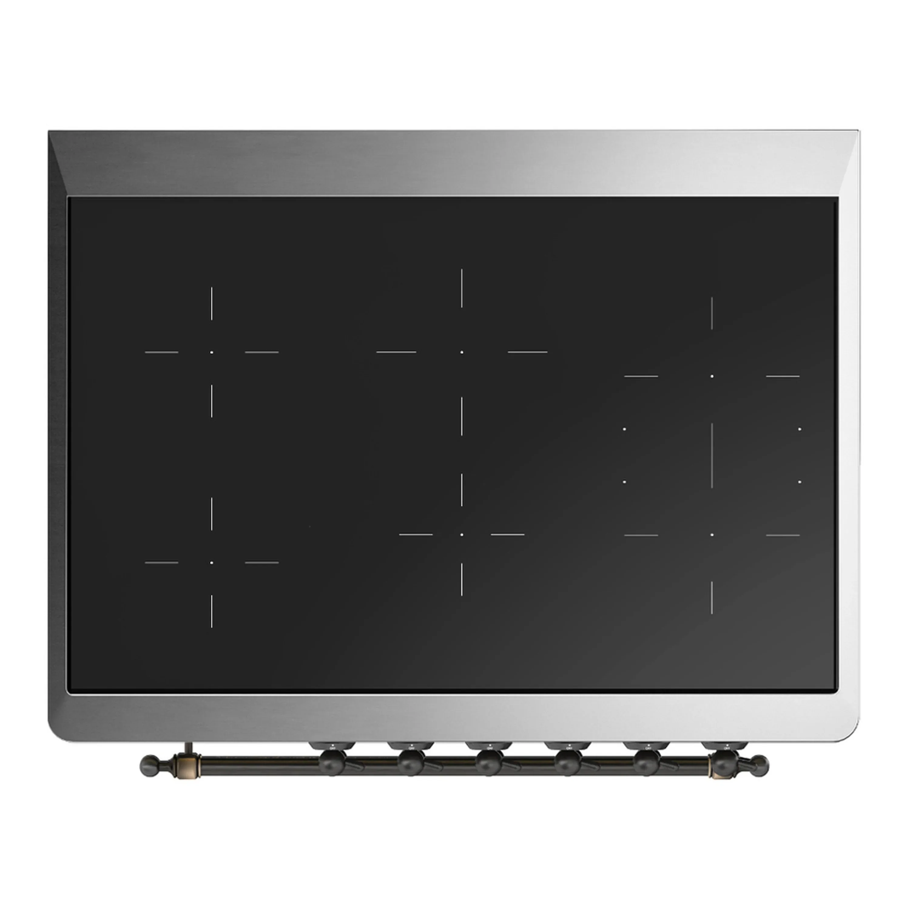 ILVE Majestic III 36-Inch Induction Range with 6 Induction Elements and Solid Door Electric Oven in Mightnight Blue with Burnished Trim (UMIB36QNR3MBB) - Image 2