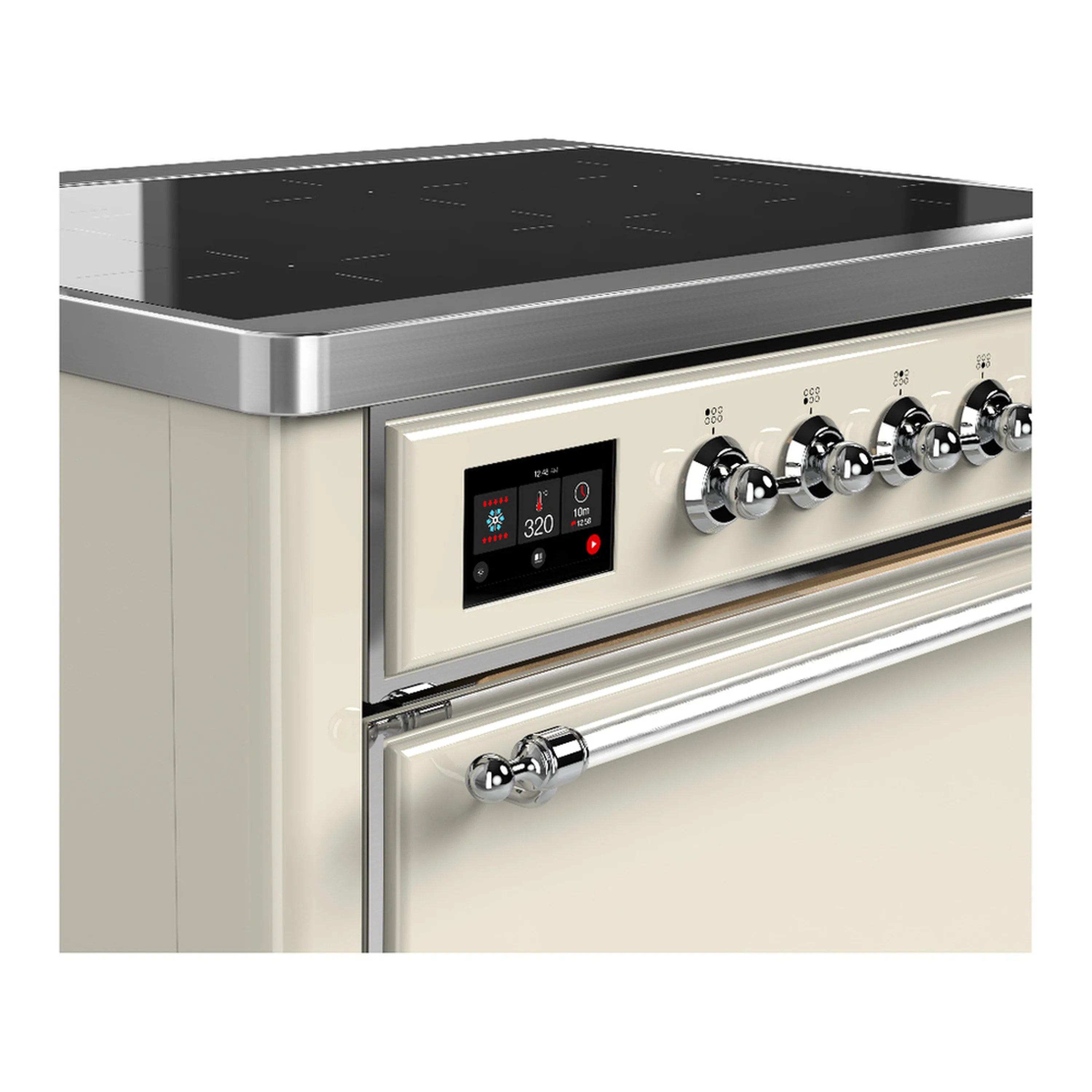 ILVE Majestic III 36-Inch Induction Range with 6 Induction Elements and Solid Door Electric Oven in Antique White with Chrome Trim (UMIB36QNR3AWC) - Image 5