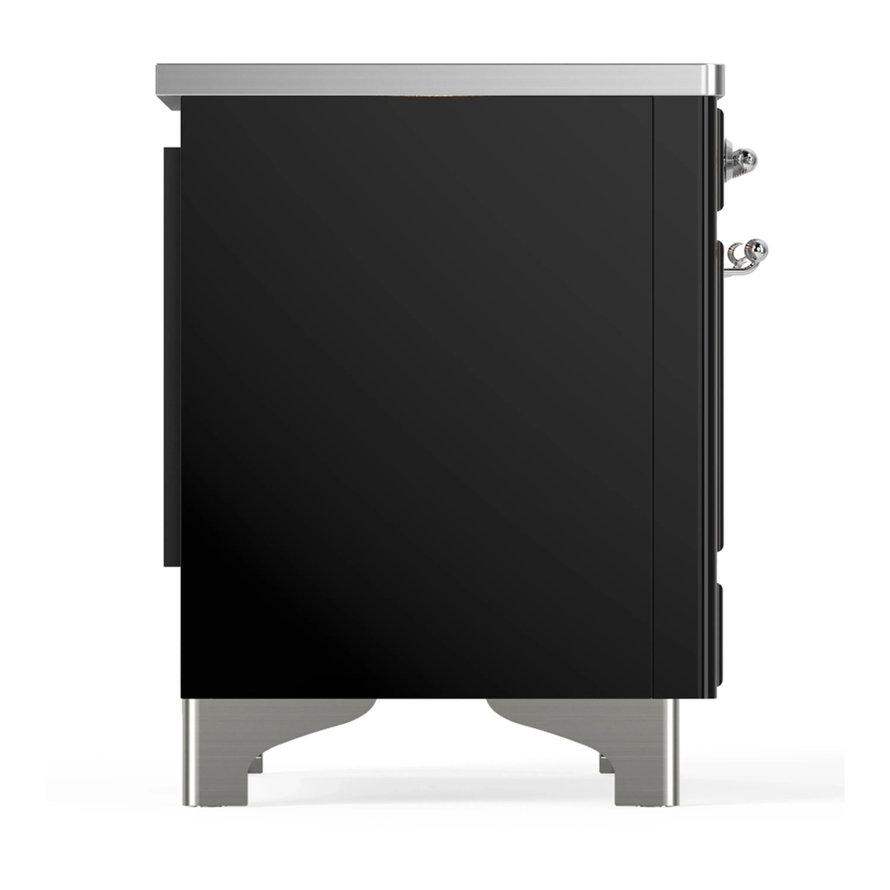 ILVE Majestic III 36-Inch Induction Range with 6 Induction Elements and Solid Door Electric Oven in Glossy Black with Chrome Trim (UMIB36QNR3BKC) - Image 6