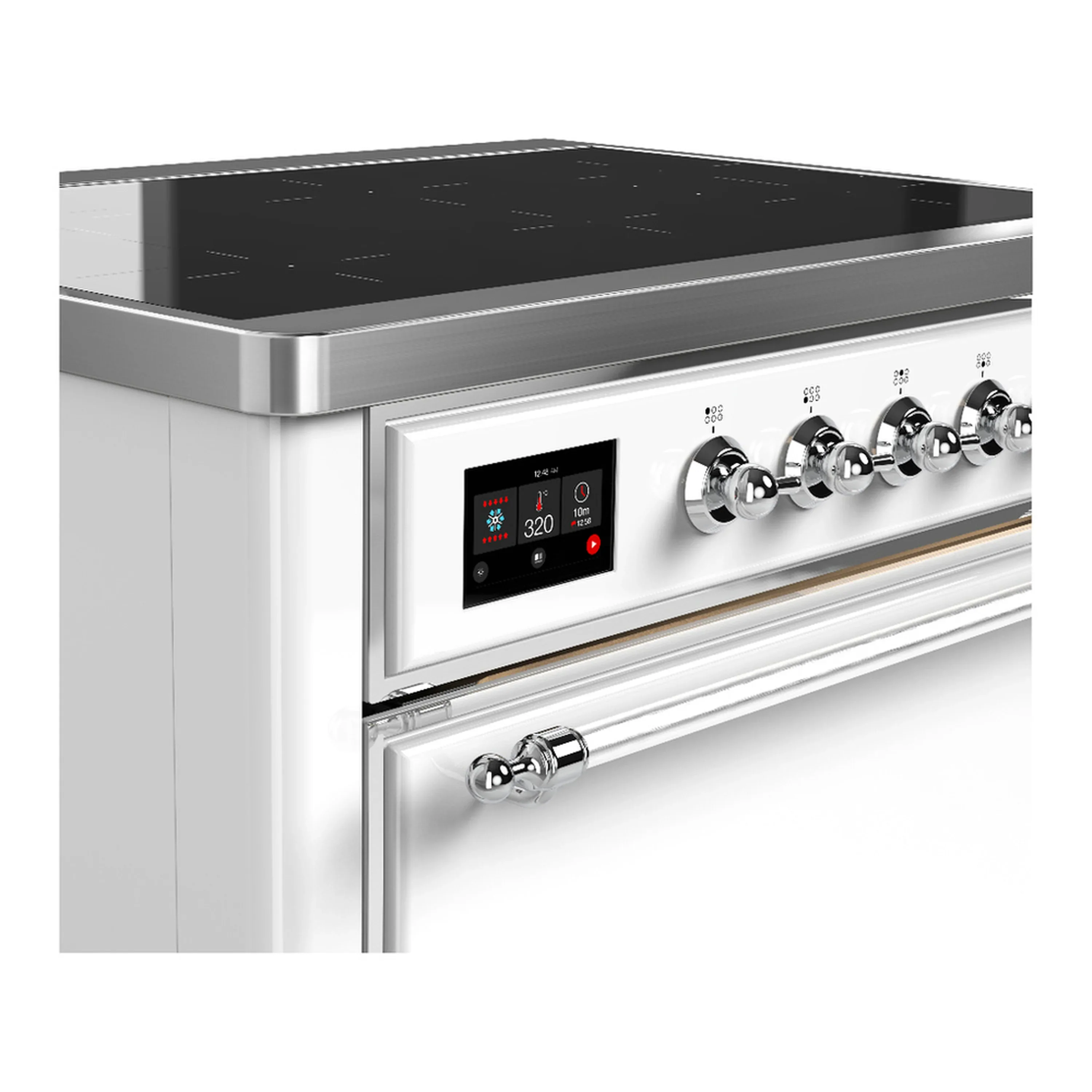 ILVE Majestic III 36-Inch Induction Range with 6 Induction Elements and Solid Door Electric Oven in White with Chrome Trim (UMIB36QNR3WHC) - Image 5
