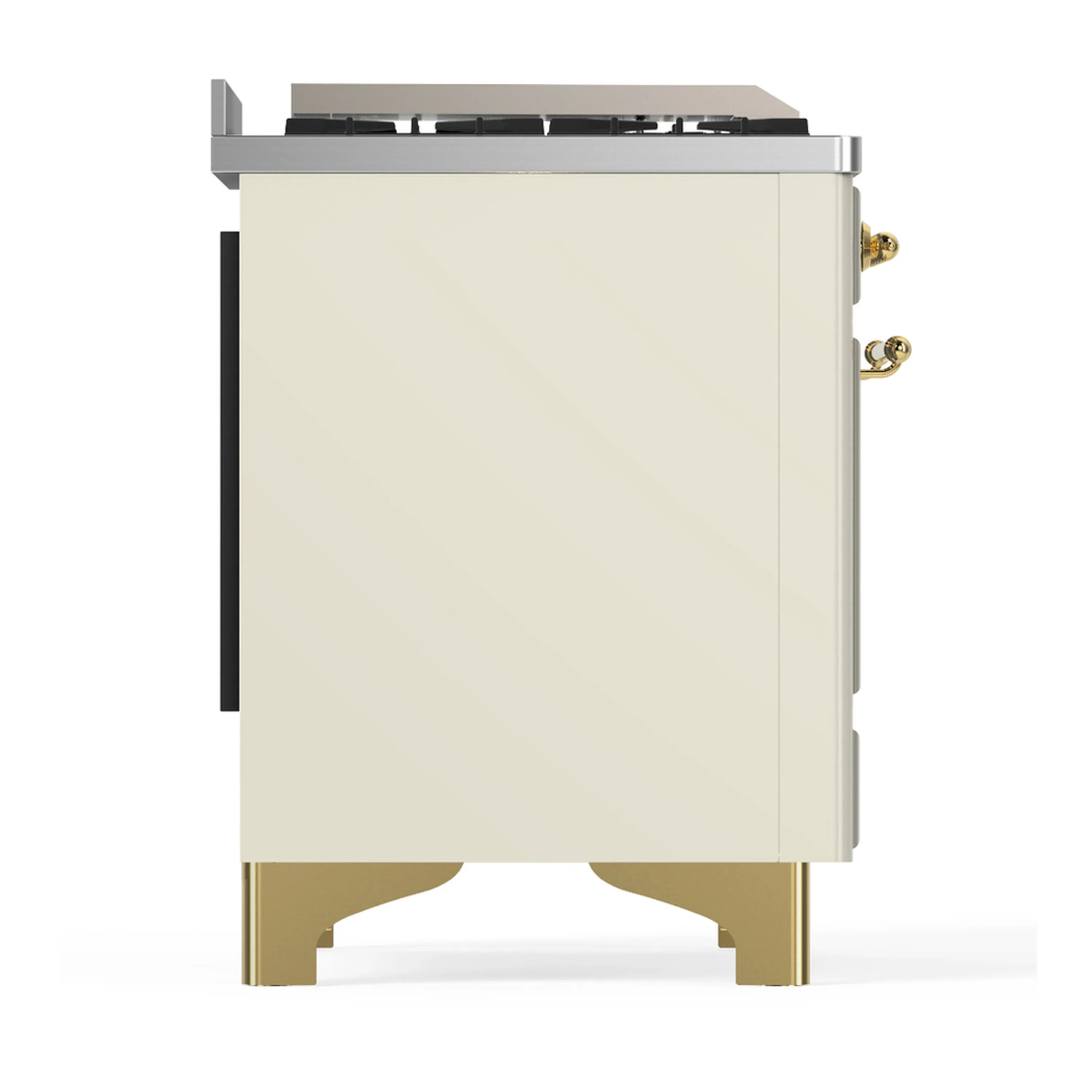 ILVE Majestic III 40-inch Dual Fuel Range with 6 Natural Gas Burner, Griddle and Triple Glass Door Electric Oven in Antique White with Brass Trim (UMD40FNR3AWG) - Image 9