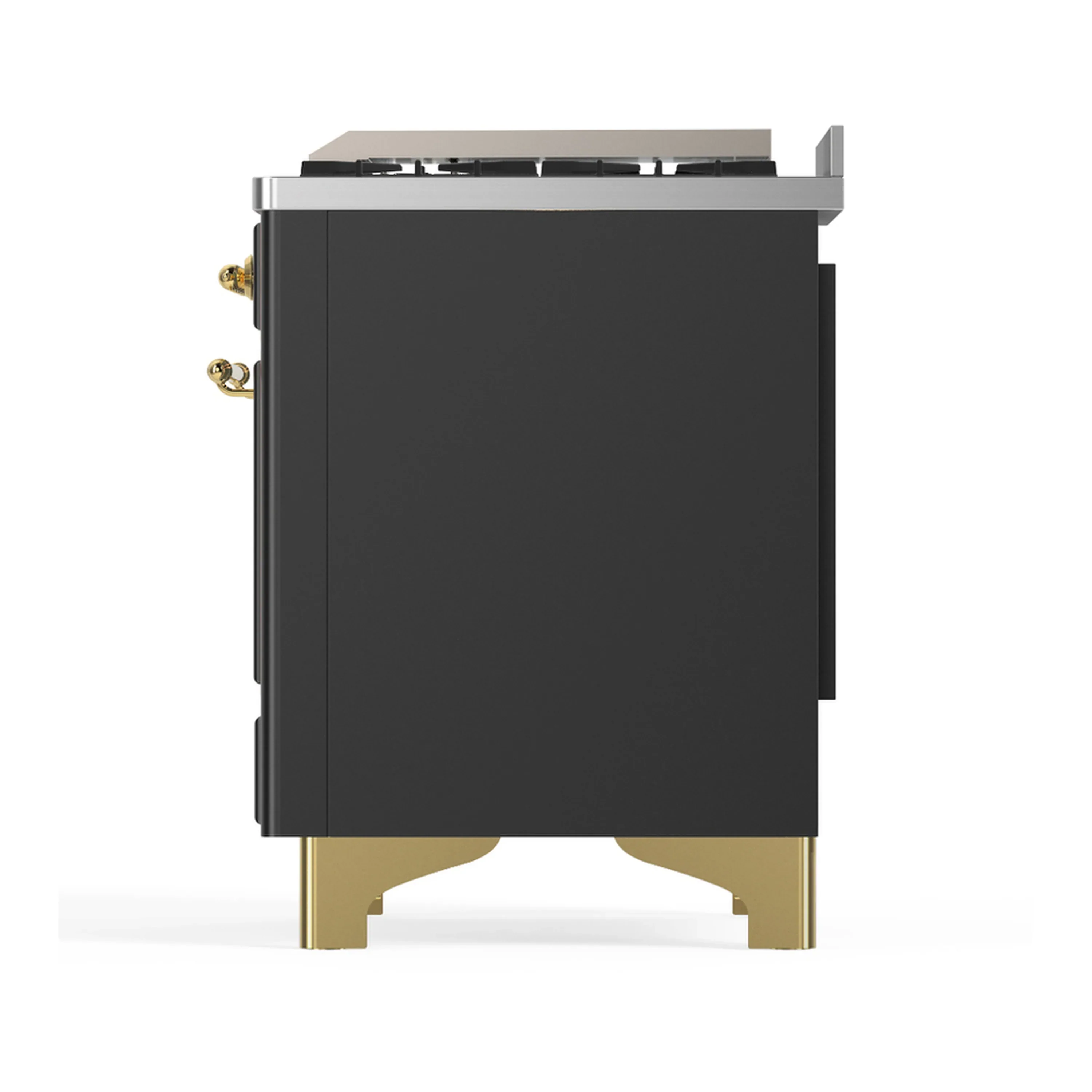 ILVE Majestic III 40-inch Dual Fuel Range with 6 Natural Gas Burner, Griddle and Triple Glass Door Electric Oven in Graphite Matte with Brass Trim (UMD40FNR3MGG) - Image 8