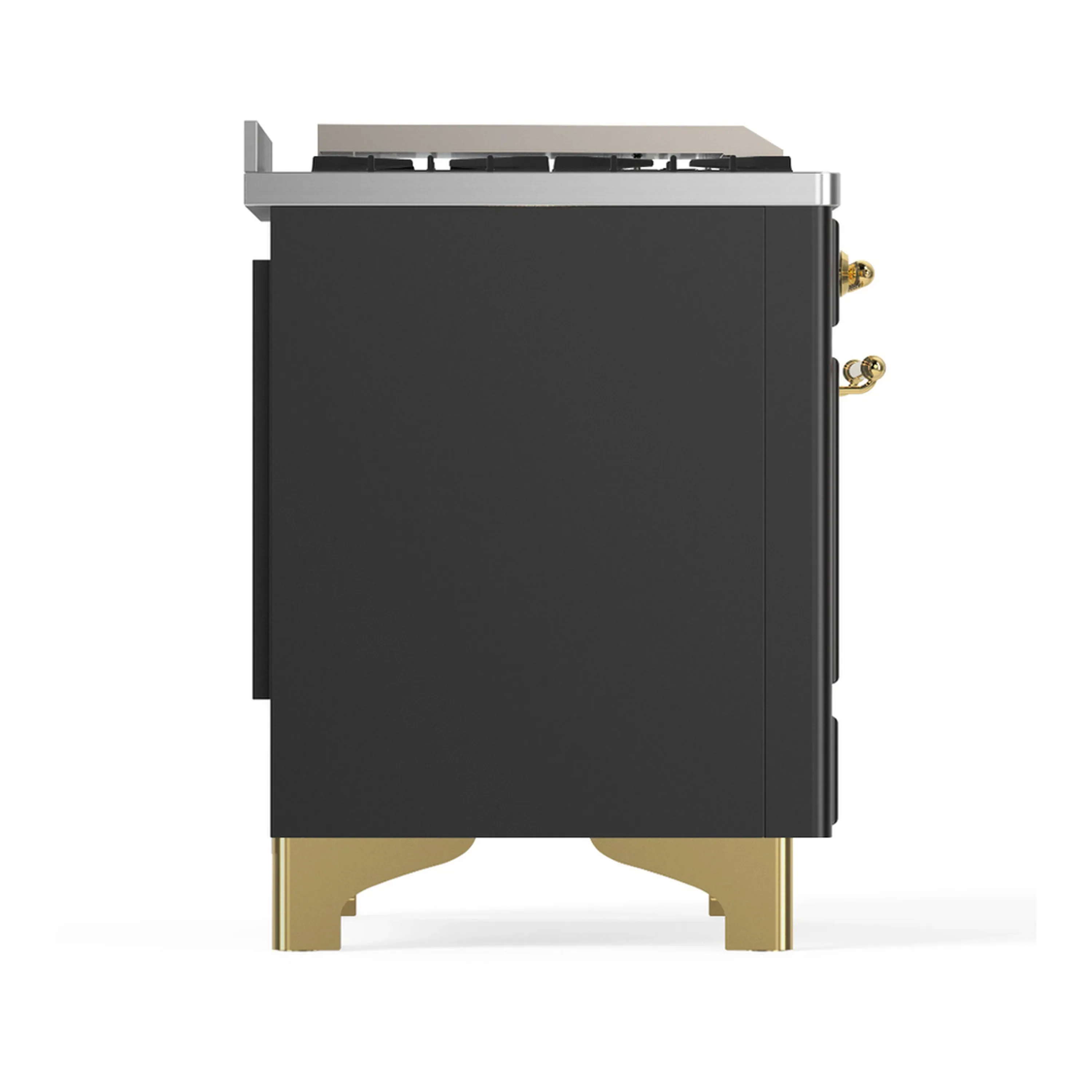 ILVE Majestic III 40-inch Dual Fuel Range with 6 Natural Gas Burner, Griddle and Triple Glass Door Electric Oven in Graphite Matte with Brass Trim (UMD40FNR3MGG) - Image 9