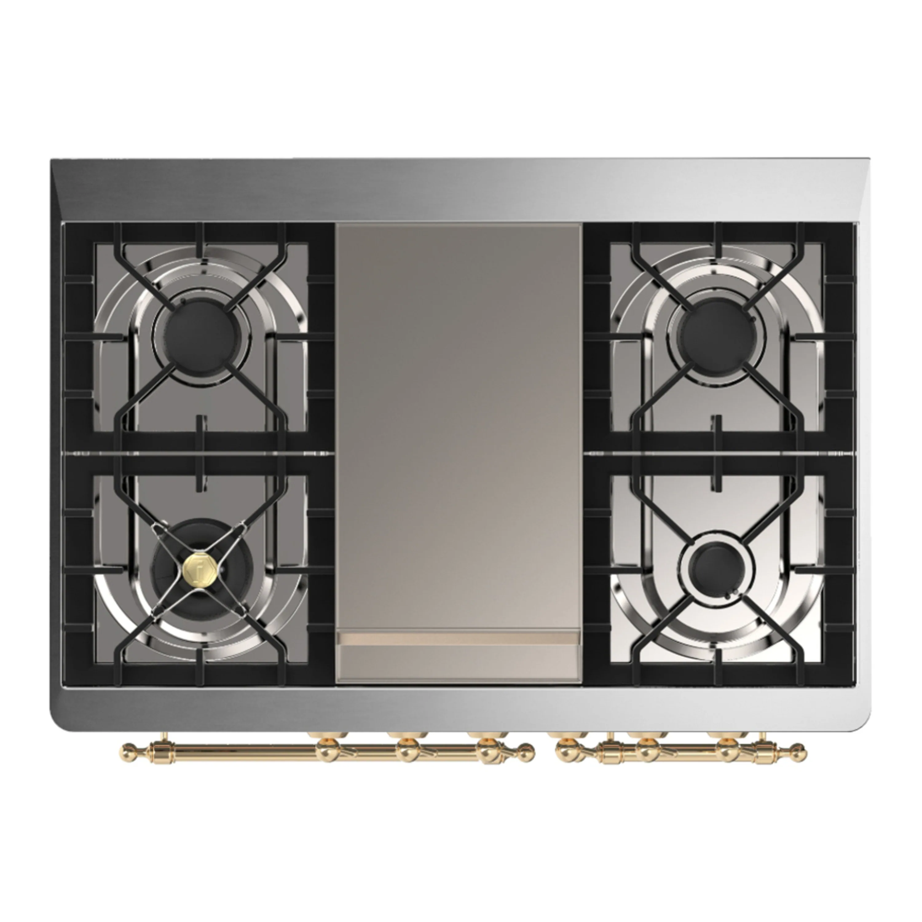ILVE Majestic III 40-inch Dual Fuel Range with 5 Liquid Propane Burner, Griddle and Solid Door Electric Oven in Graphite Matte with Brass Trim (UMD40FQNR3MGGLP) - Image 2