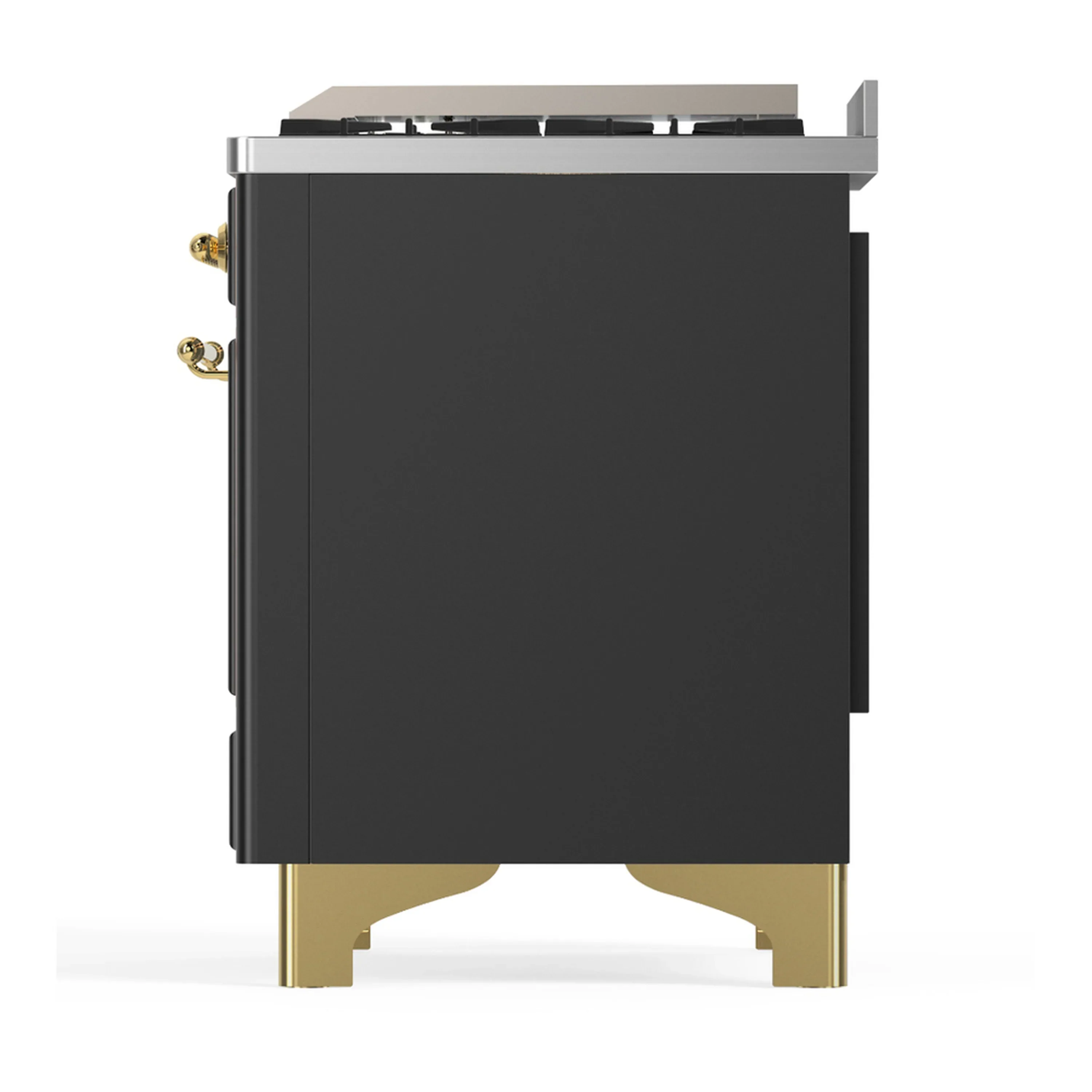 ILVE Majestic III 40-inch Dual Fuel Range with 5 Liquid Propane Burner, Griddle and Solid Door Electric Oven in Graphite Matte with Brass Trim (UMD40FQNR3MGGLP) - Image 9