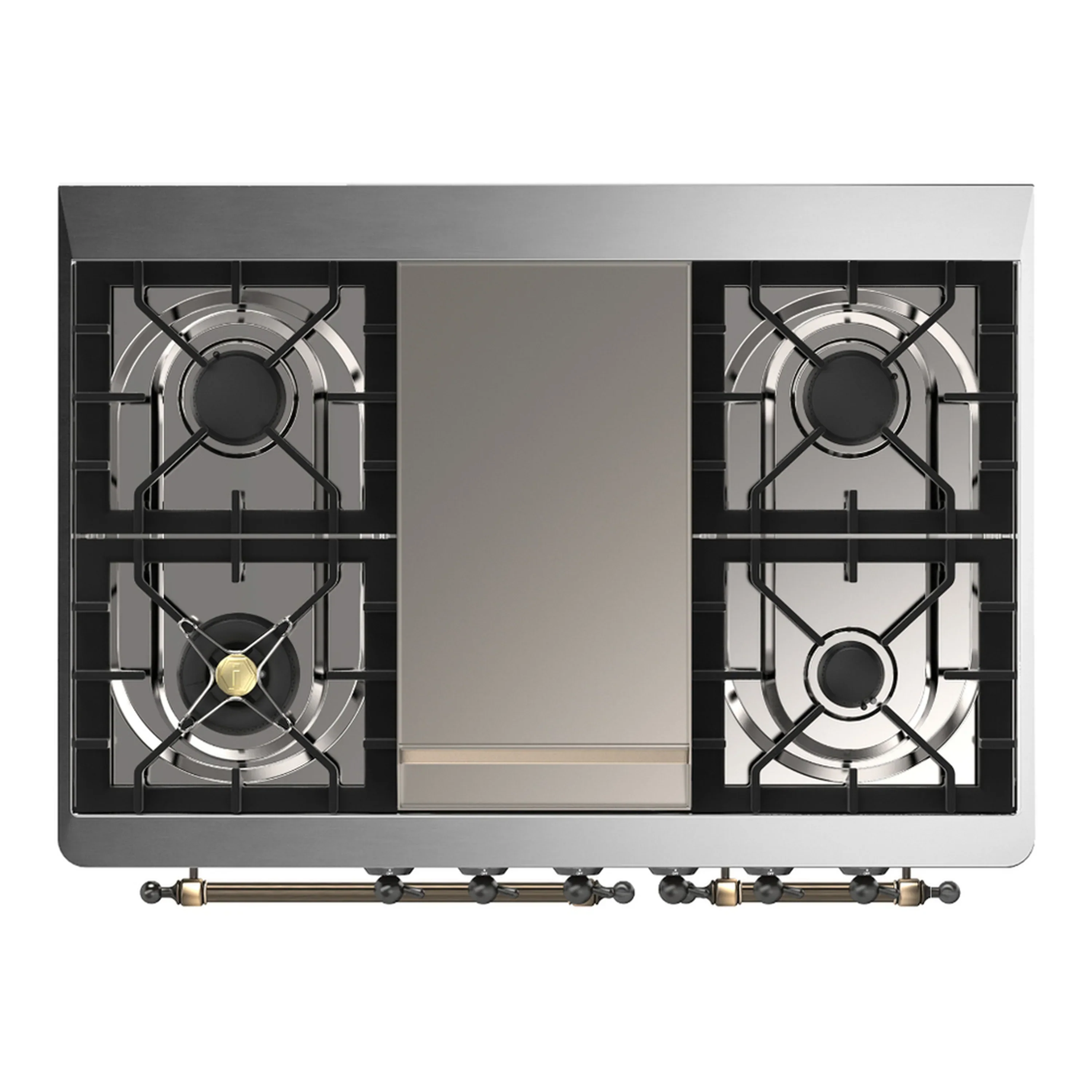 ILVE Majestic III 40-inch Dual Fuel Range with 5 Liquid Propane Burner, Griddle and Triple Glass Door Electric Oven in Antique White with Burnished Trim (UMD40FNR3AWBLP) - Image 2