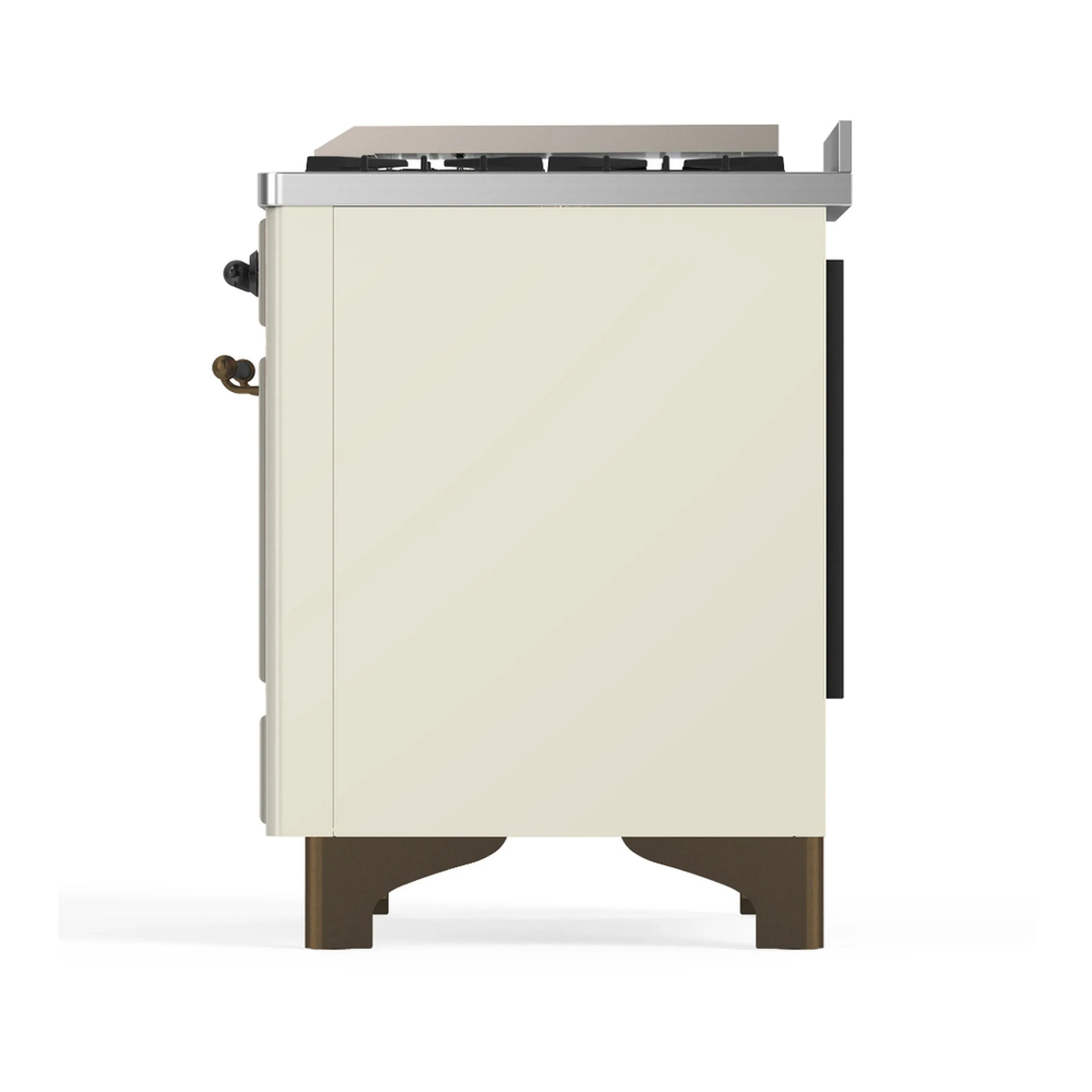 ILVE Majestic III 40-inch Dual Fuel Range with 6 Natural Gas Burner, Griddle and Solid Door Electric Oven in Antique White with Burnished Trim (UMD40FQNR3AWB) - Image 8