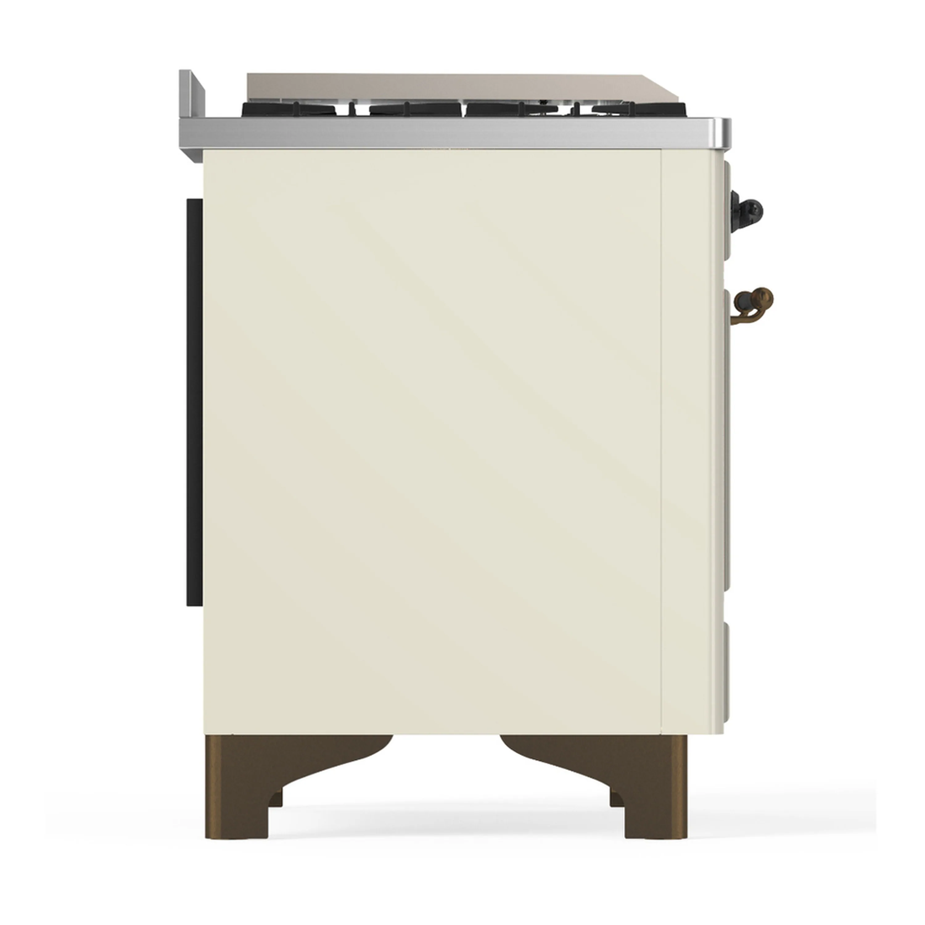ILVE Majestic III 40-inch Dual Fuel Range with 6 Natural Gas Burner, Griddle and Solid Door Electric Oven in Antique White with Burnished Trim (UMD40FQNR3AWB) - Image 9