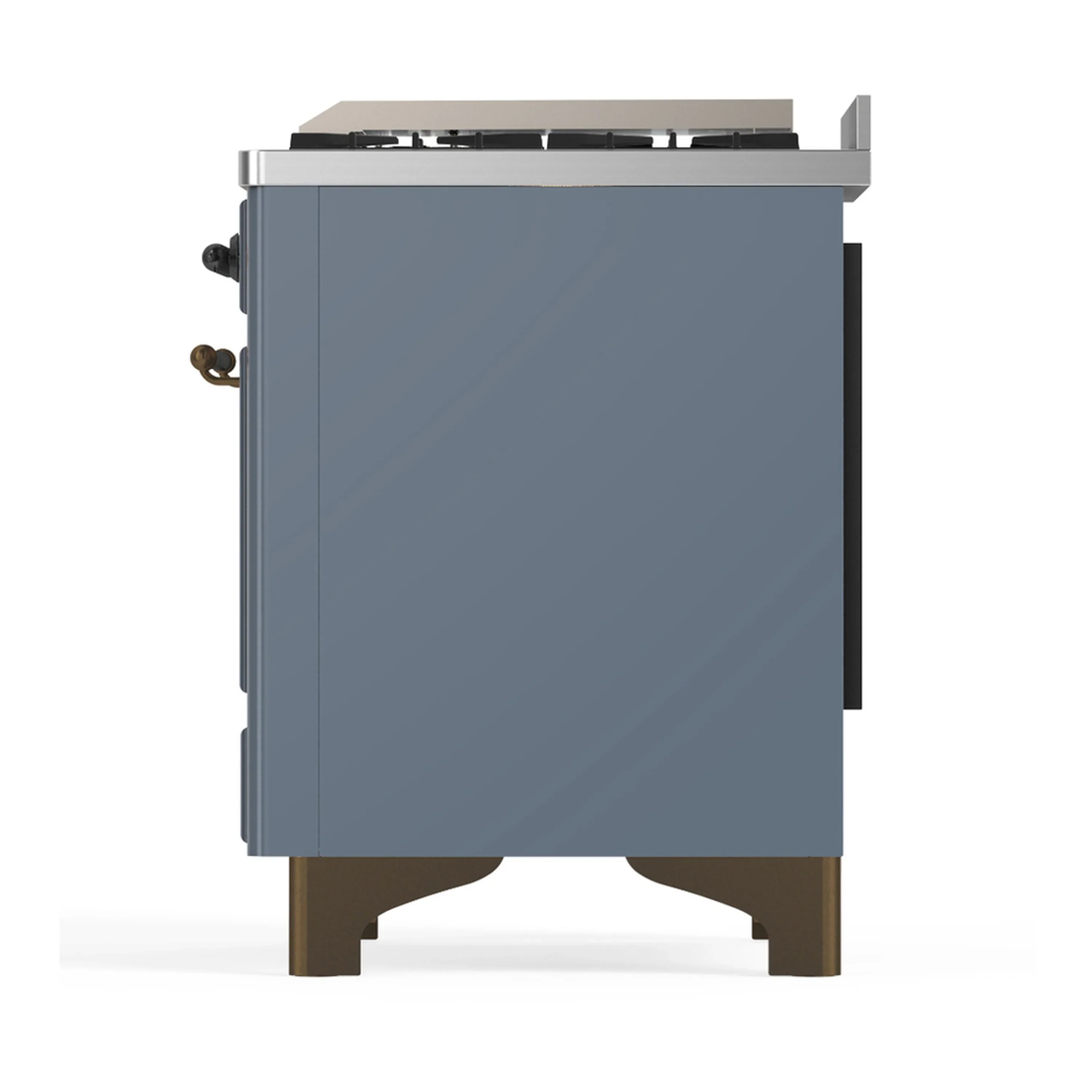 ILVE Majestic III 40-inch Dual Fuel Range with 6 Natural Gas Burner, Griddle and Triple Glass Door Electric Oven in Blue Grey with Burnished Trim (UMD40FNR3BGB) - Image 8