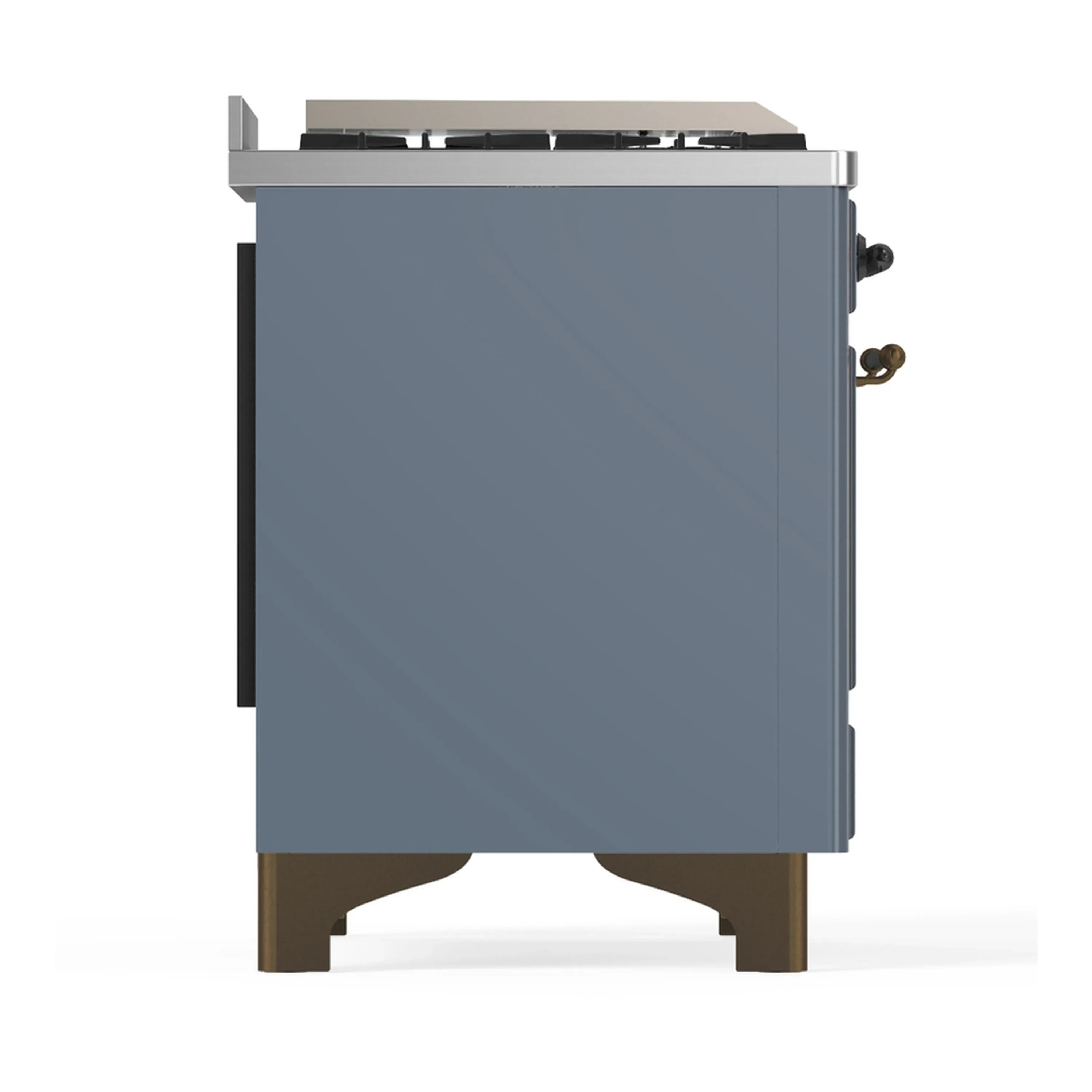 ILVE Majestic III 40-inch Dual Fuel Range with 6 Natural Gas Burner, Griddle and Triple Glass Door Electric Oven in Blue Grey with Burnished Trim (UMD40FNR3BGB) - Image 9