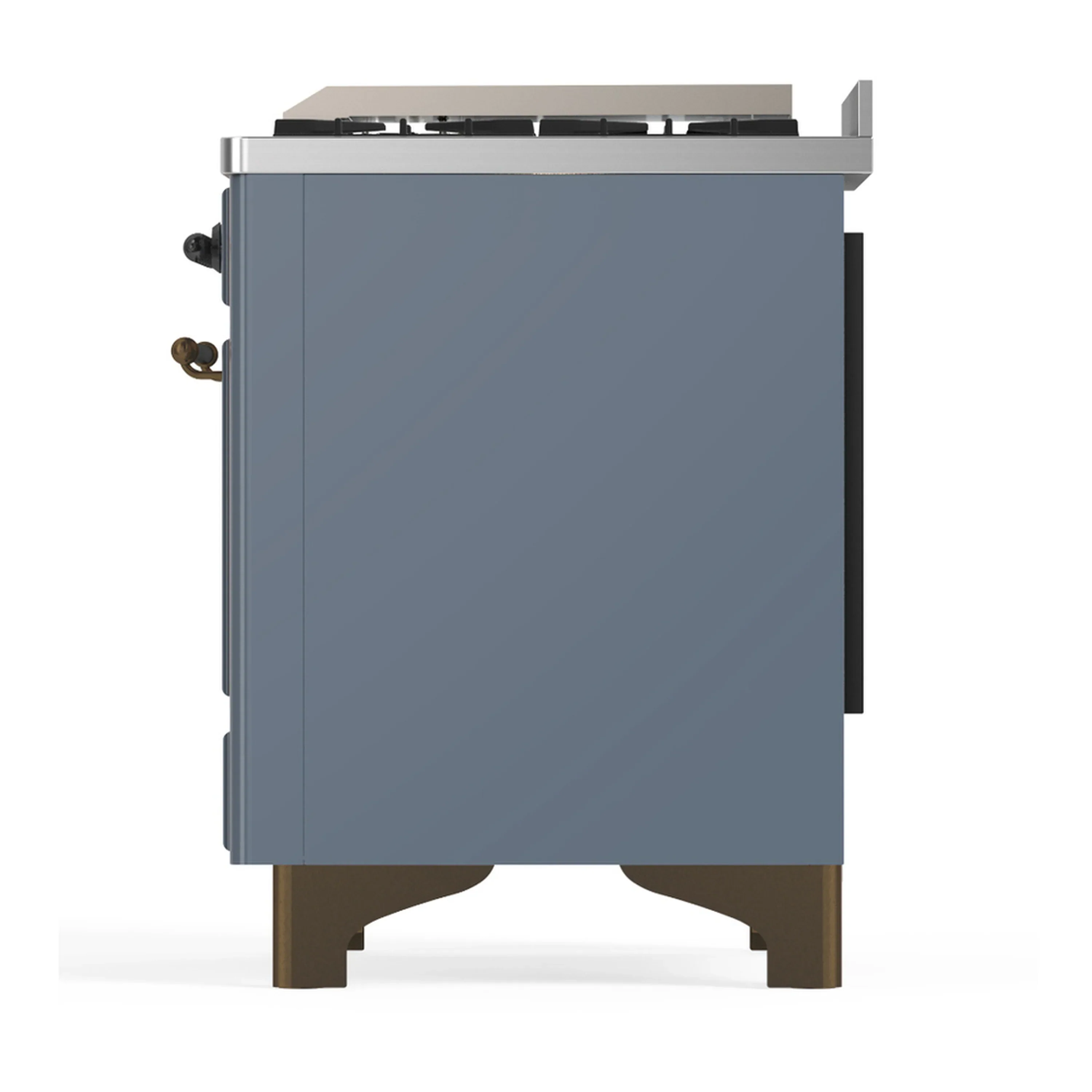 ILVE Majestic III 40-inch Dual Fuel Range with 5 Liquid Propane Burner, Griddle and Solid Door Electric Oven in Blue Grey with Burnished Trim (UMD40FQNR3BGBLP) - Image 8