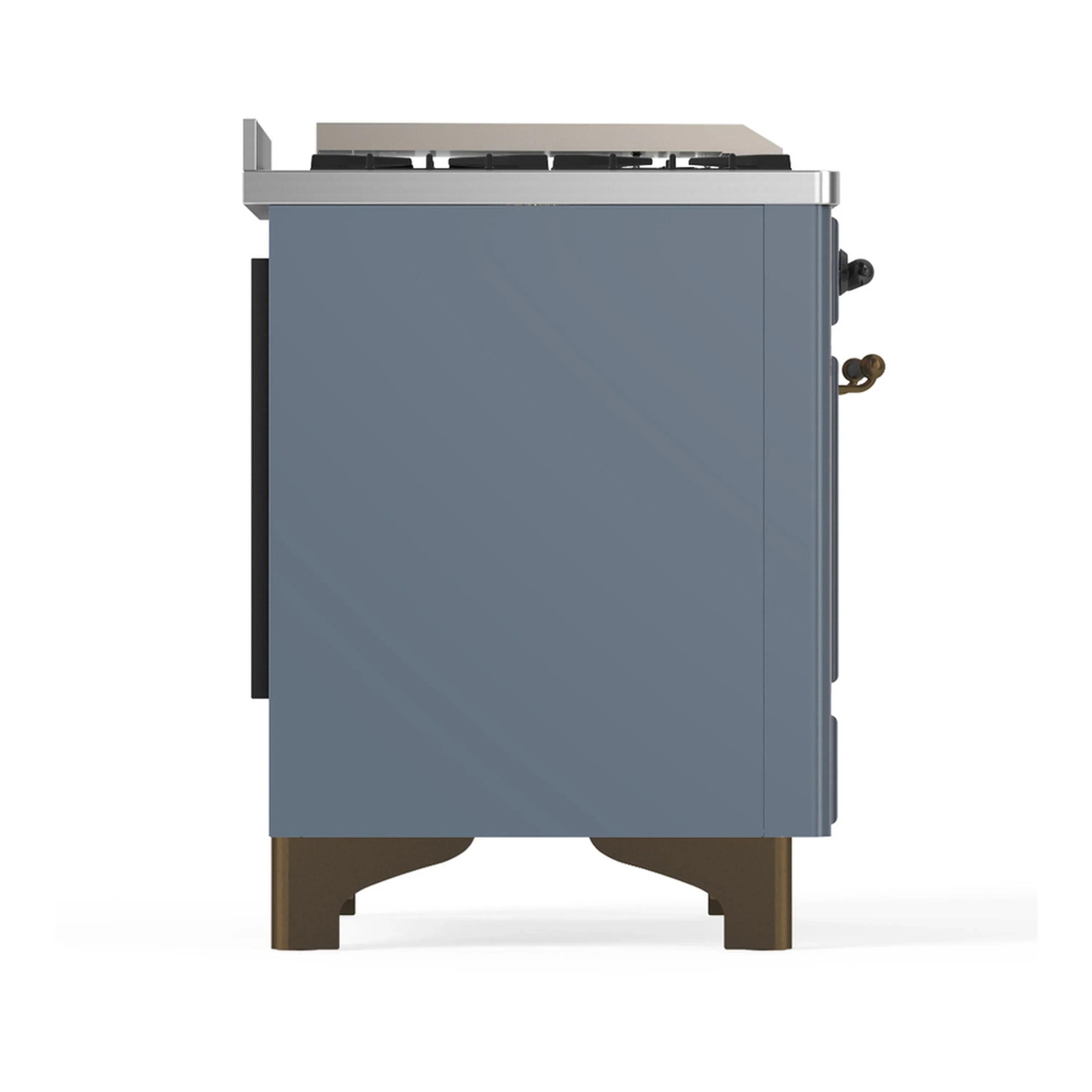 ILVE Majestic III 40-inch Dual Fuel Range with 5 Liquid Propane Burner, Griddle and Solid Door Electric Oven in Blue Grey with Burnished Trim (UMD40FQNR3BGBLP) - Image 9
