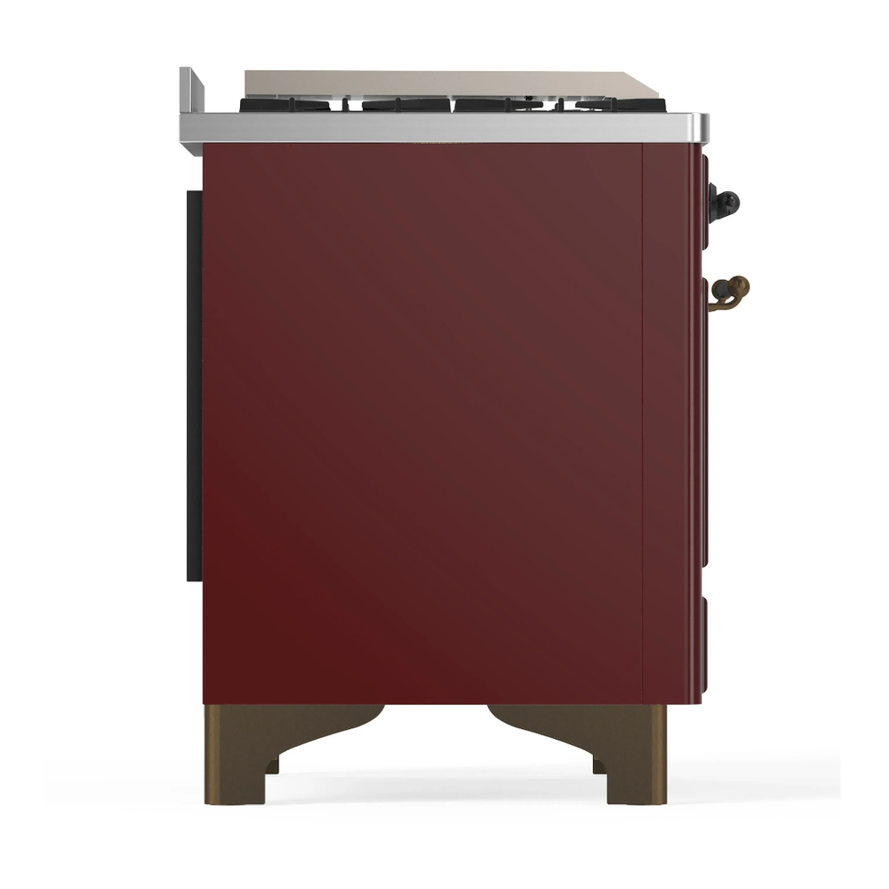 ILVE Majestic III 40-inch Dual Fuel Range with 5 Liquid Propane Burner, Griddle and Triple Glass Door Electric Oven in Burgundy with Burnished Trim (UMD40FNR3BUBLP) - Image 9