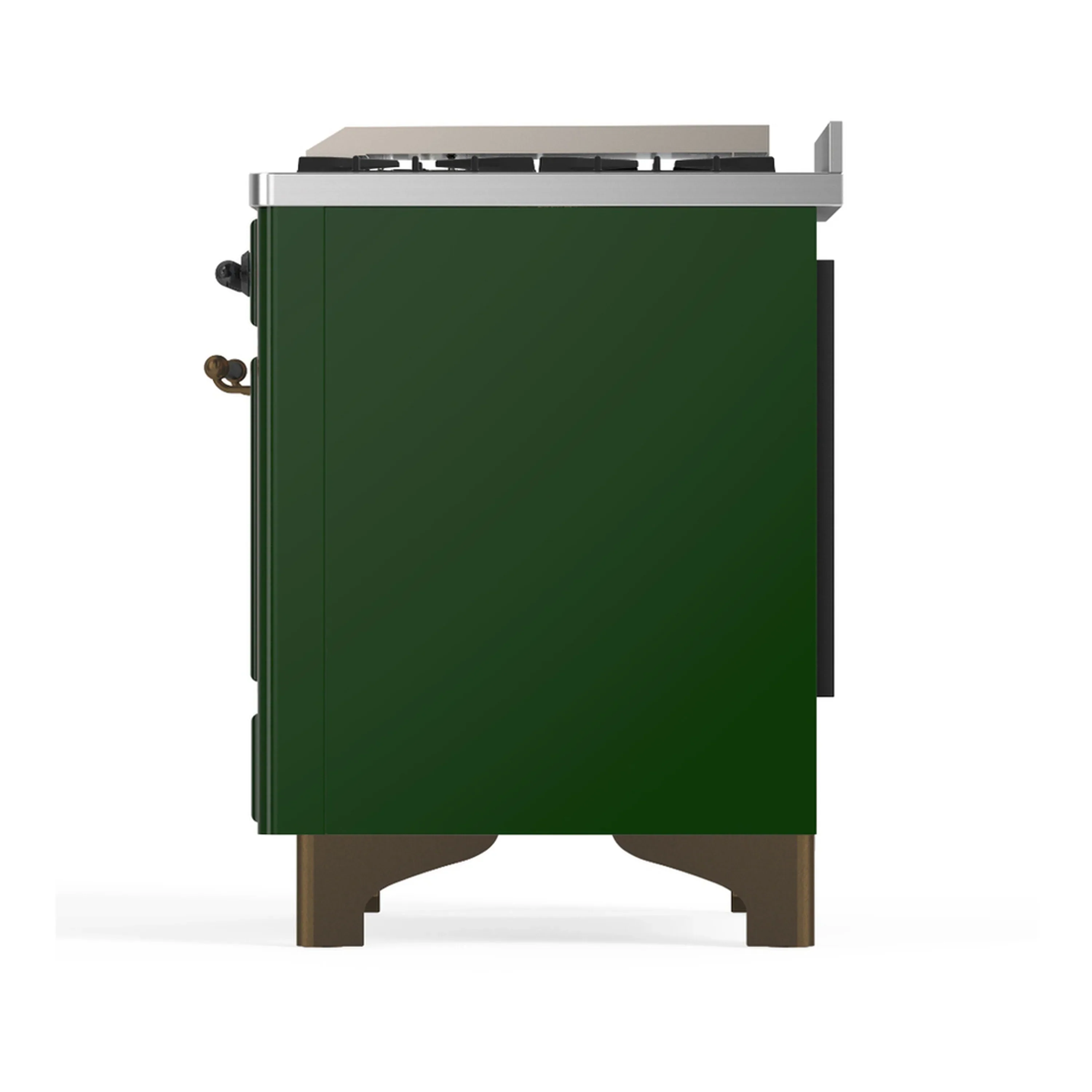 ILVE Majestic III 40-inch Dual Fuel Range with 6 Natural Gas Burner, Griddle and Triple Glass Door Electric Oven in Emerald Green with Burnished Trim (UMD40FNR3EGB) - Image 8