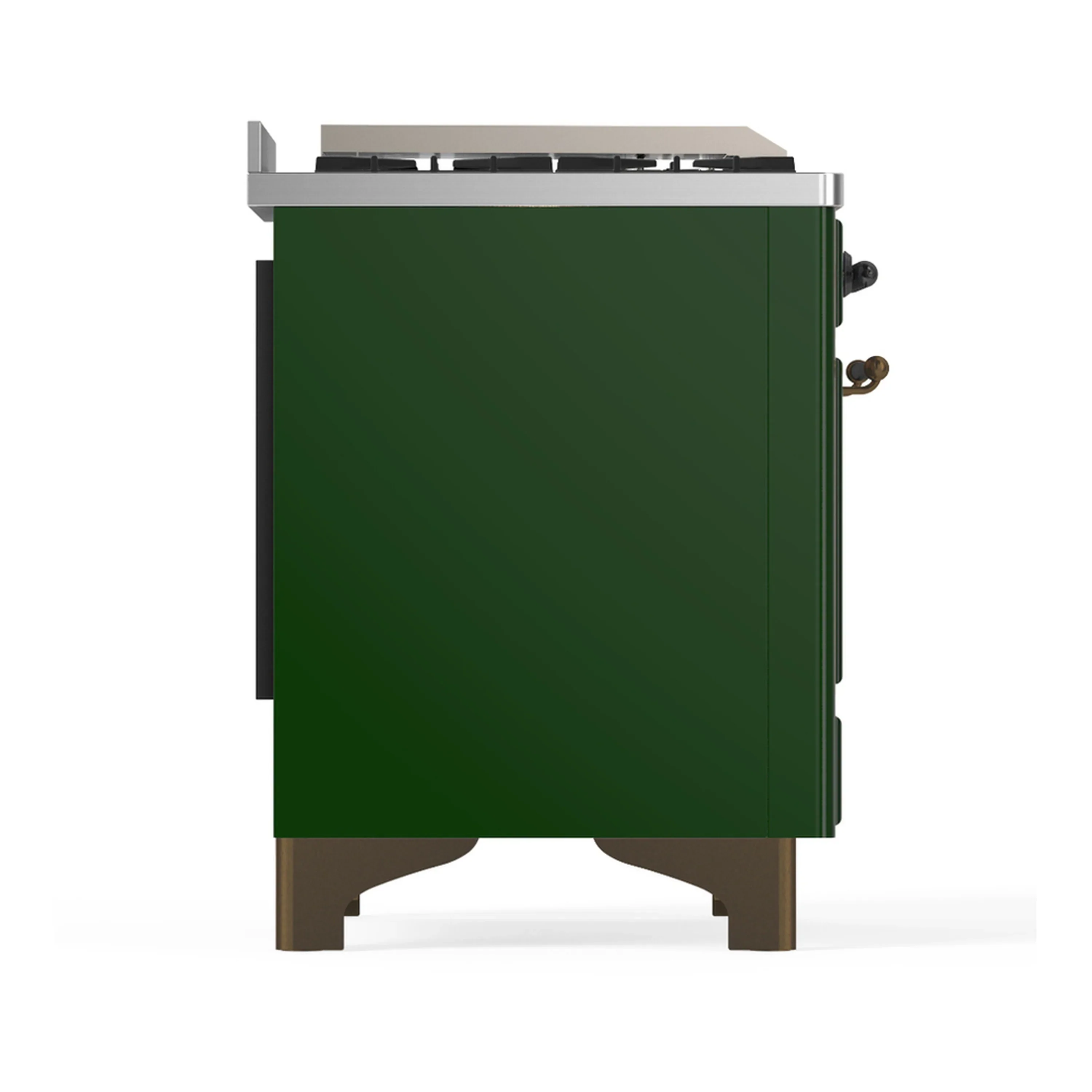 ILVE Majestic III 40-inch Dual Fuel Range with 6 Natural Gas Burner, Griddle and Triple Glass Door Electric Oven in Emerald Green with Burnished Trim (UMD40FNR3EGB) - Image 9