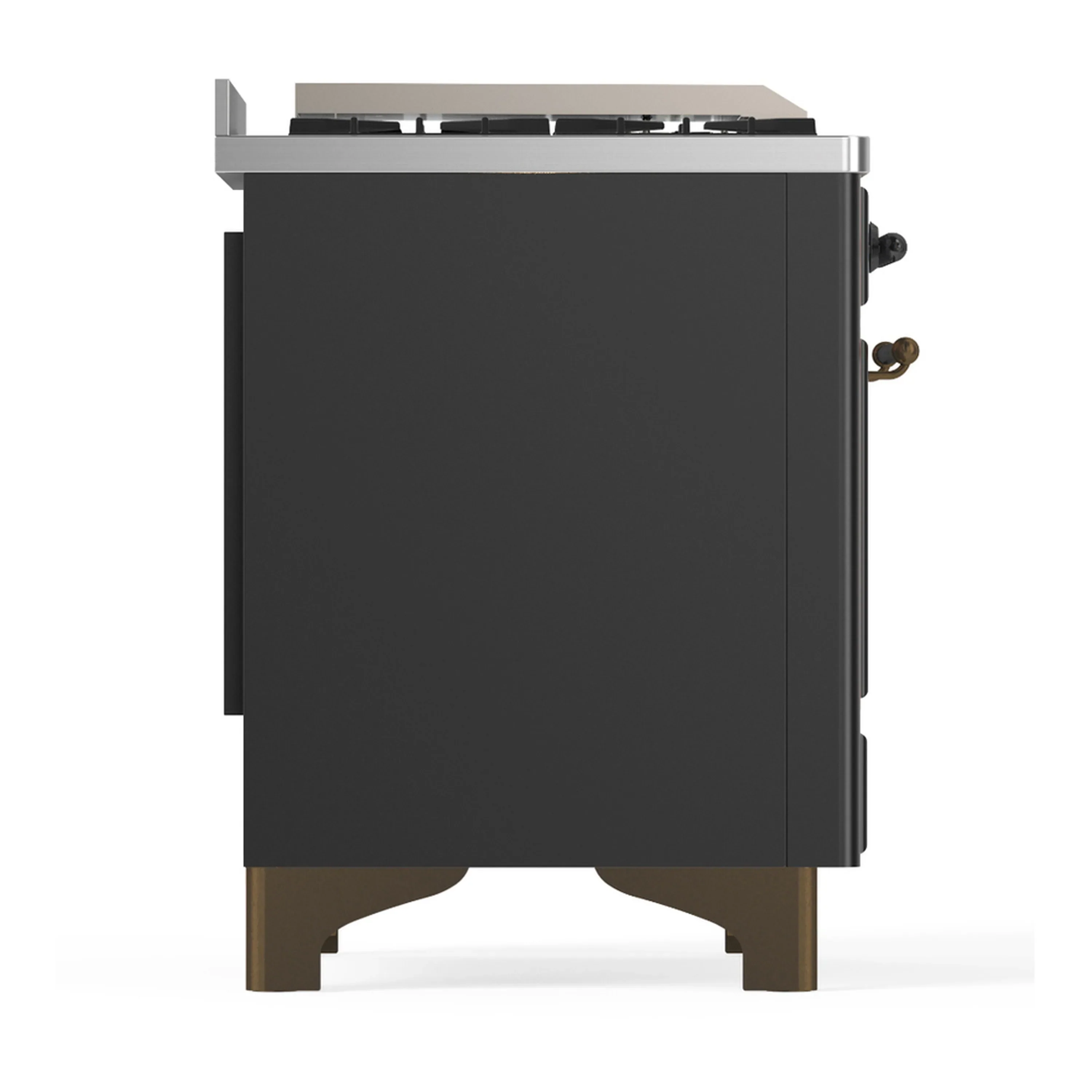 ILVE Majestic III 40-inch Dual Fuel Range with 6 Natural Gas Burner, Griddle and Solid Door Electric Oven in Graphite Matte with Burnished Trim (UMD40FQNR3MGB) - Image 8