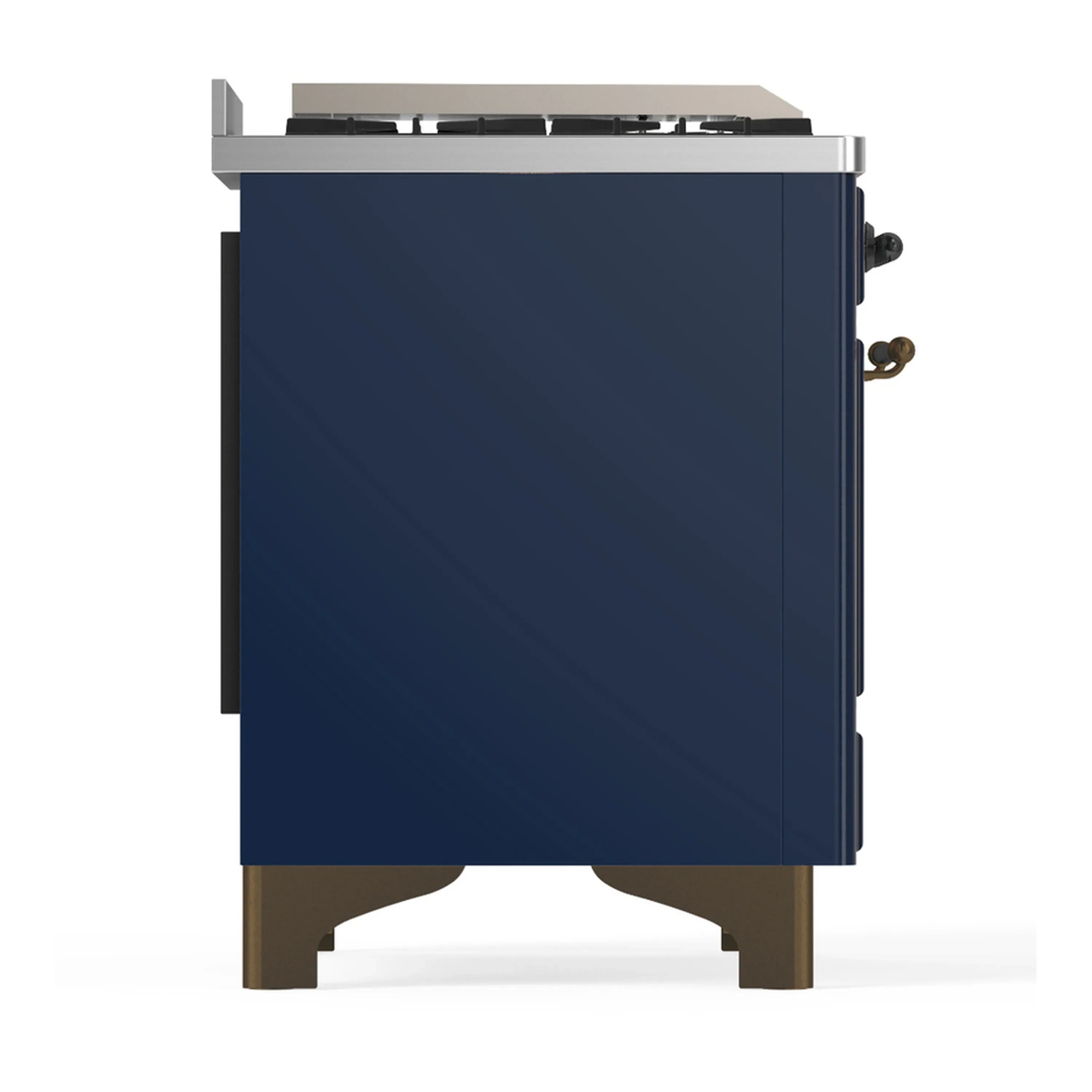 ILVE Majestic III 40-inch Dual Fuel Range with 6 Natural Gas Burner, Griddle and Triple Glass Door Electric Oven in Midnight Blue with Burnished Trim (UMD40FNR3MBB) - Image 8