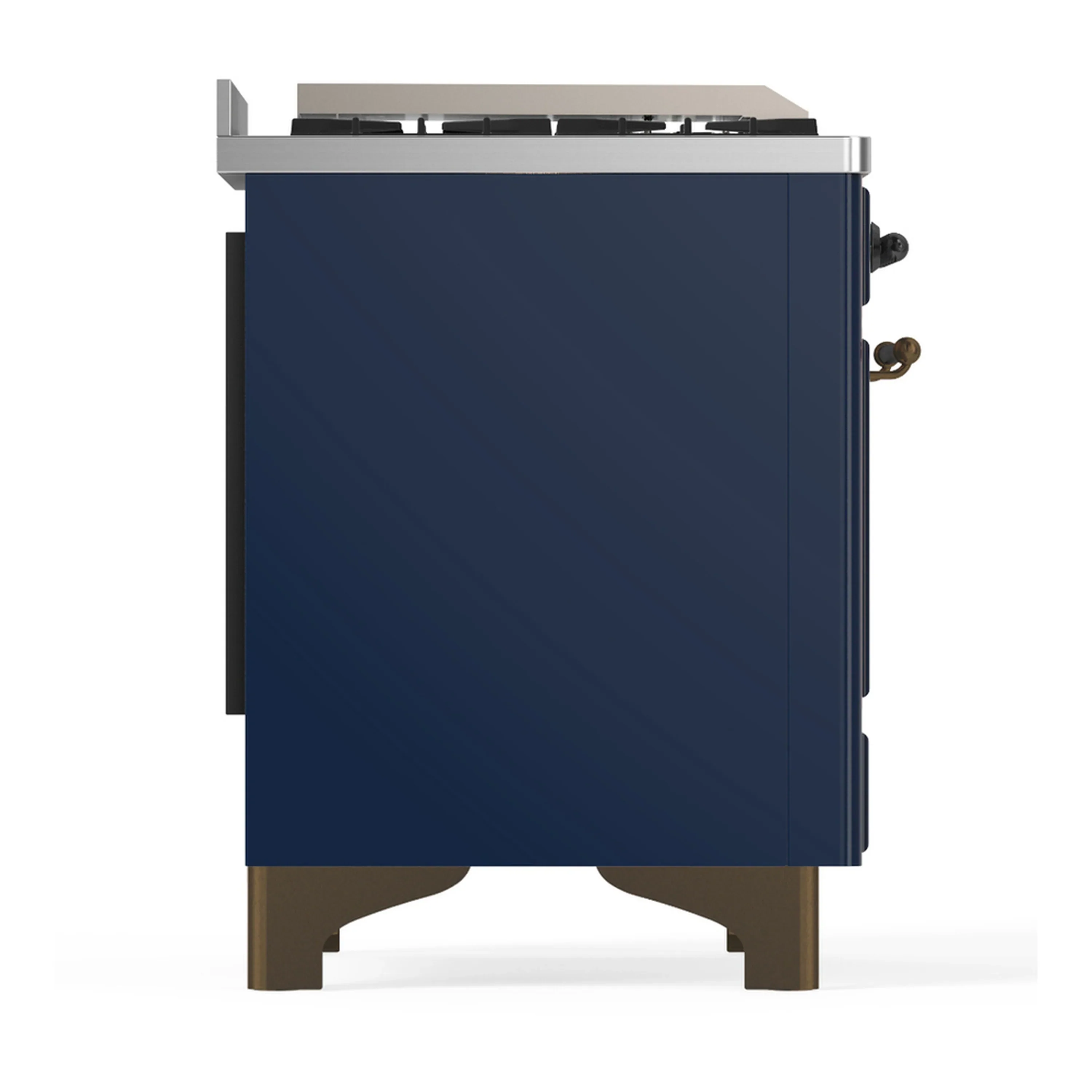 ILVE Majestic III 40-inch Dual Fuel Range with 5 Liquid Propane Burner, Griddle and Solid Door Electric Oven in Midnight Blue with Burnished Trim (UMD40FQNR3MBBLP) - Image 8