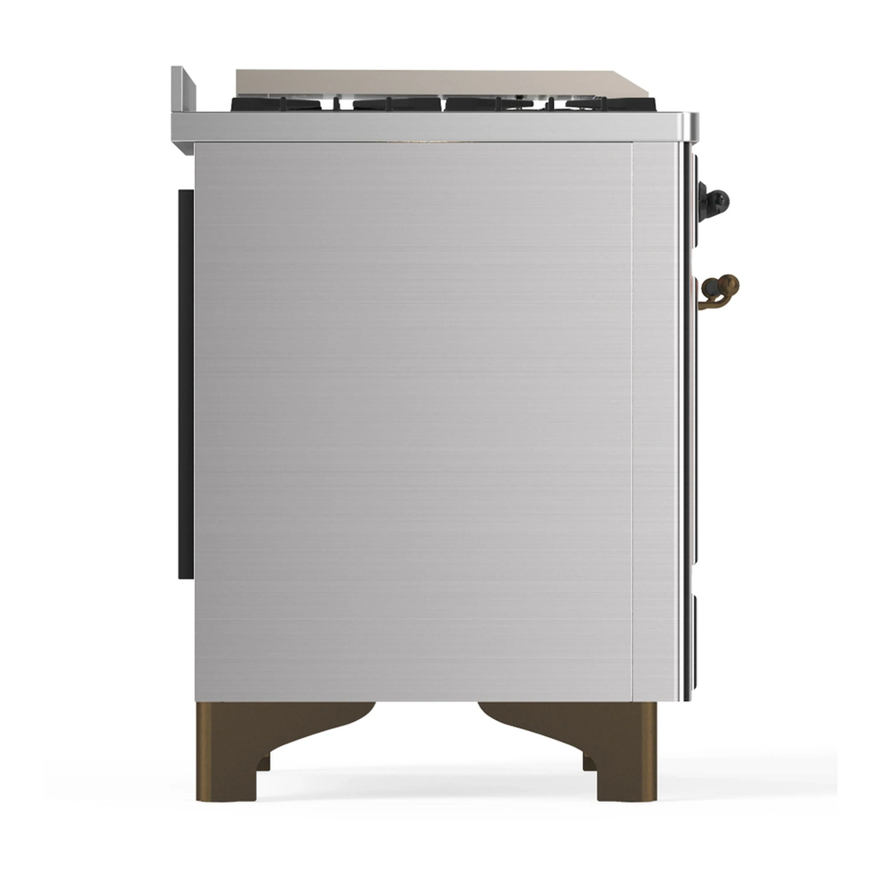 ILVE Majestic III 40-inch Dual Fuel Range with 6 Natural Gas Burner, Griddle and Solid Door Electric Oven in Stainless Steel with Burnished Trim (UMD40FQNR3SSB) - Image 8
