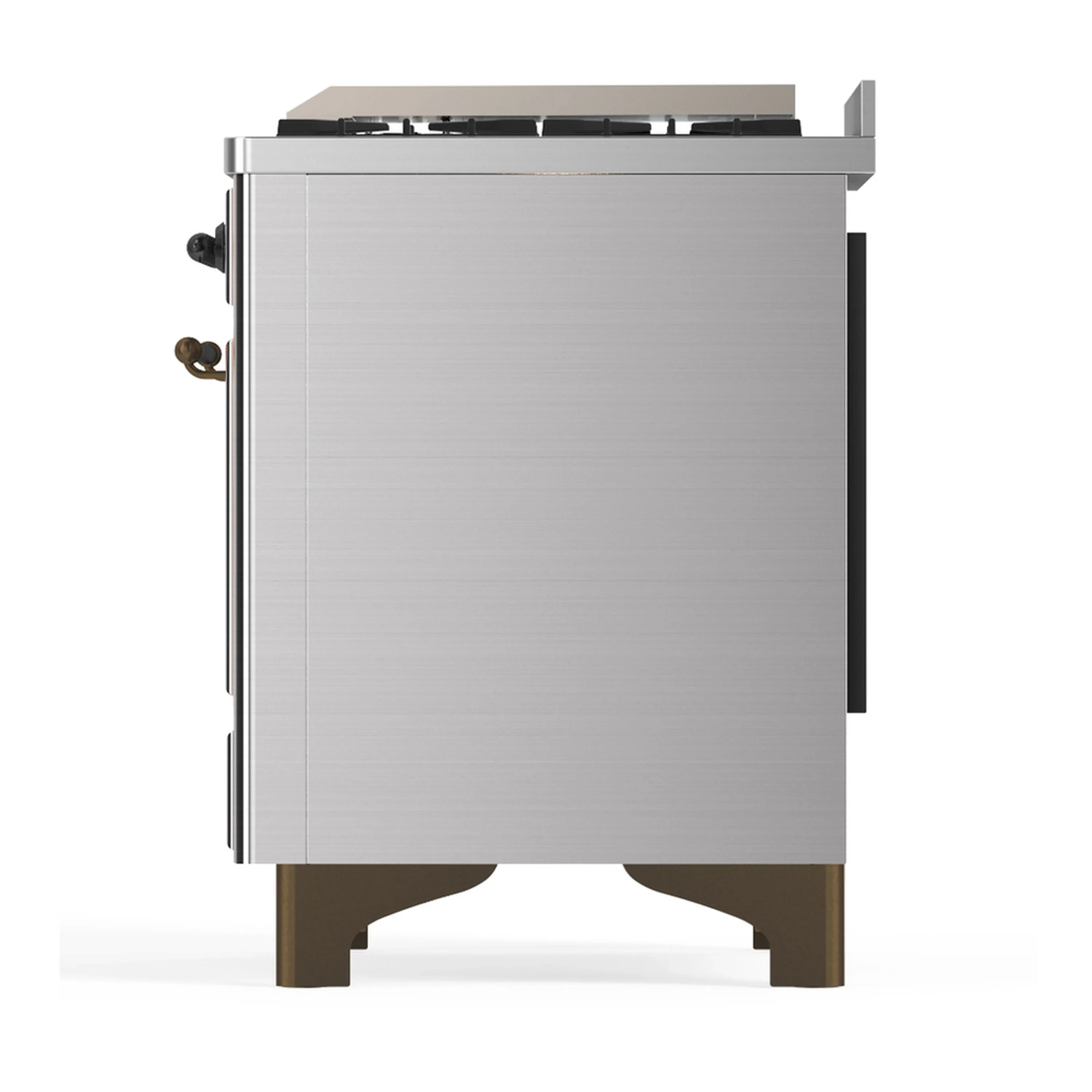 ILVE Majestic III 40-inch Dual Fuel Range with 6 Natural Gas Burner, Griddle and Solid Door Electric Oven in Stainless Steel with Burnished Trim (UMD40FQNR3SSB) - Image 9