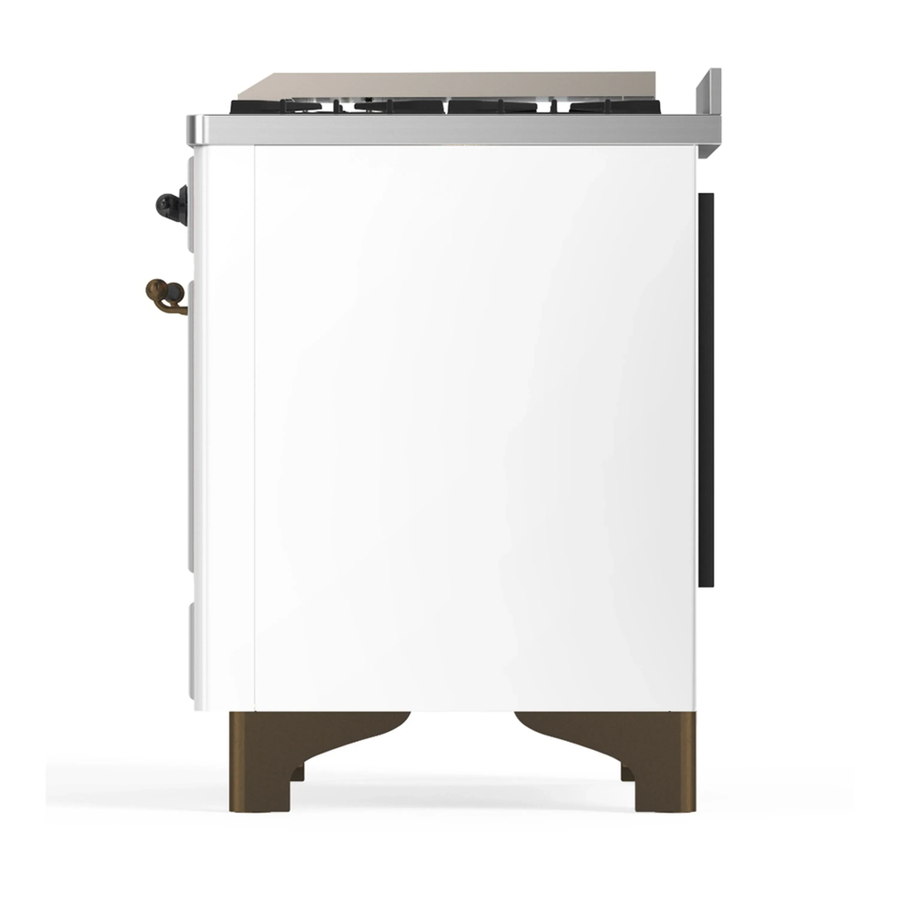 ILVE Majestic III 40-inch Dual Fuel Range with 5 Liquid Propane Burner, Griddle and Solid Door Electric Oven in White with Burnished Trim (UMD40FQNR3WHBLP) - Image 9