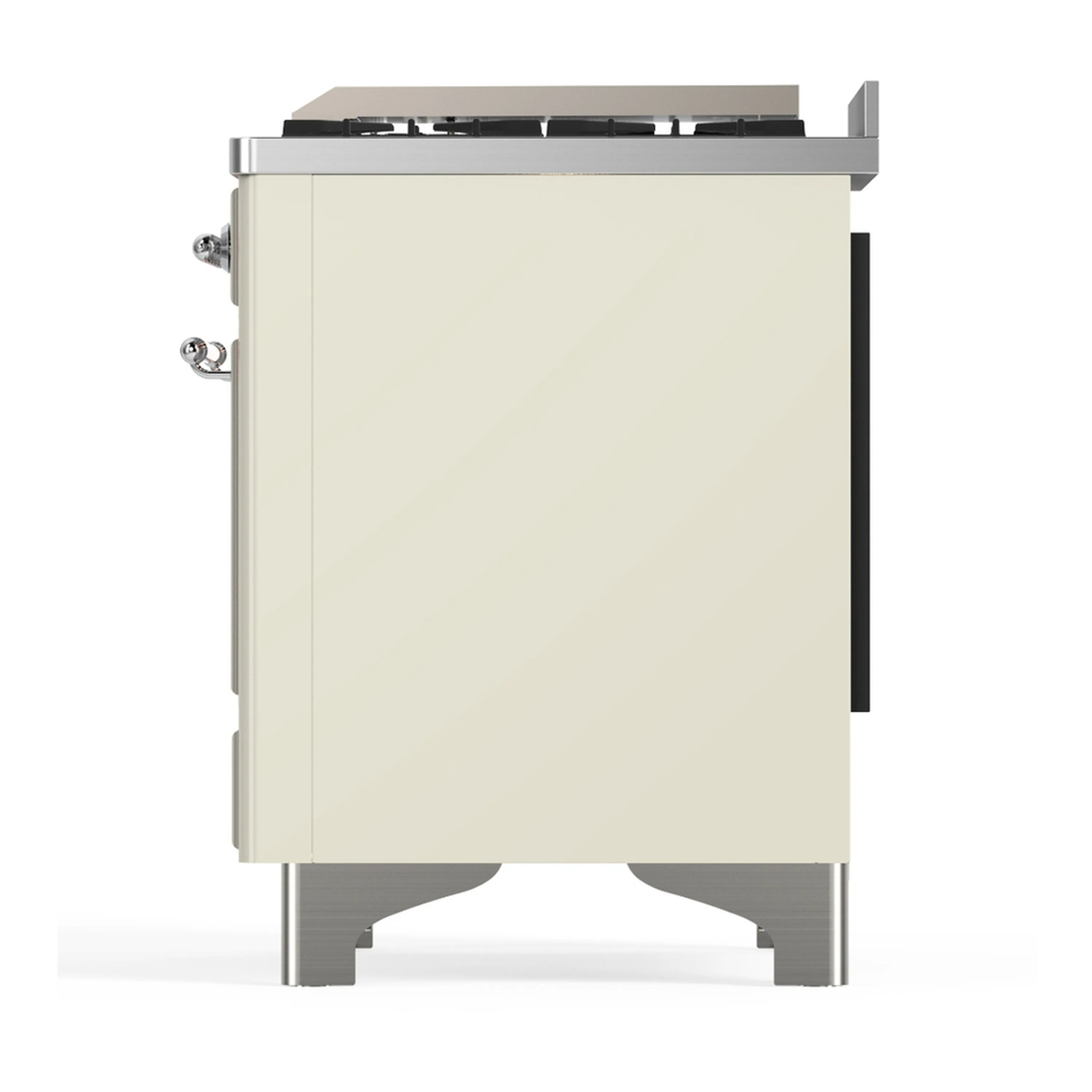 ILVE Majestic III 40-inch Dual Fuel Range with 6 Natural Gas Burner, Griddle and Triple Glass Door Electric Oven in Antique White with Chrome Trim (UMD40FNR3AWC) - Image 8