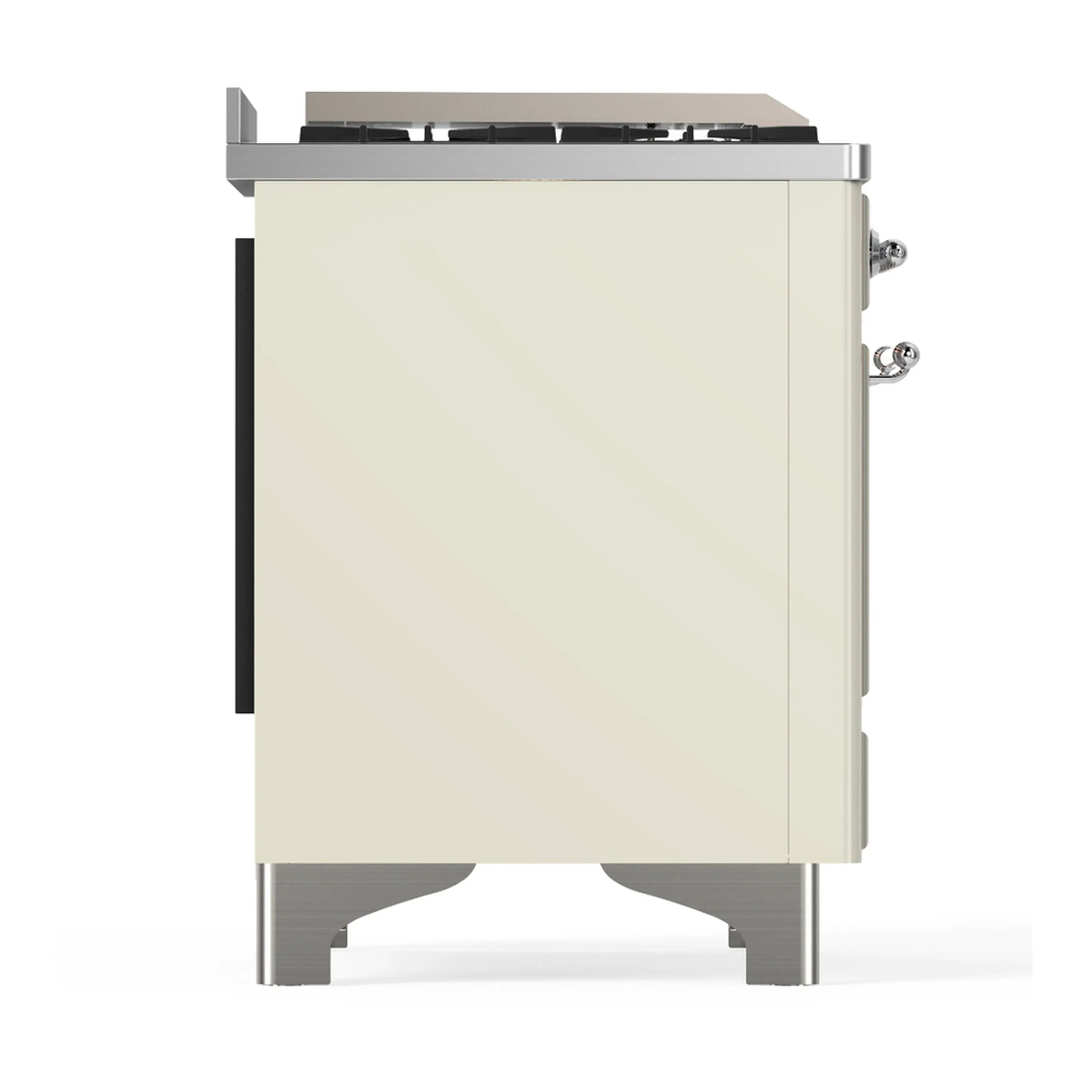 ILVE Majestic III 40-inch Dual Fuel Range with 6 Natural Gas Burner, Griddle and Triple Glass Door Electric Oven in Antique White with Chrome Trim (UMD40FNR3AWC) - Image 9