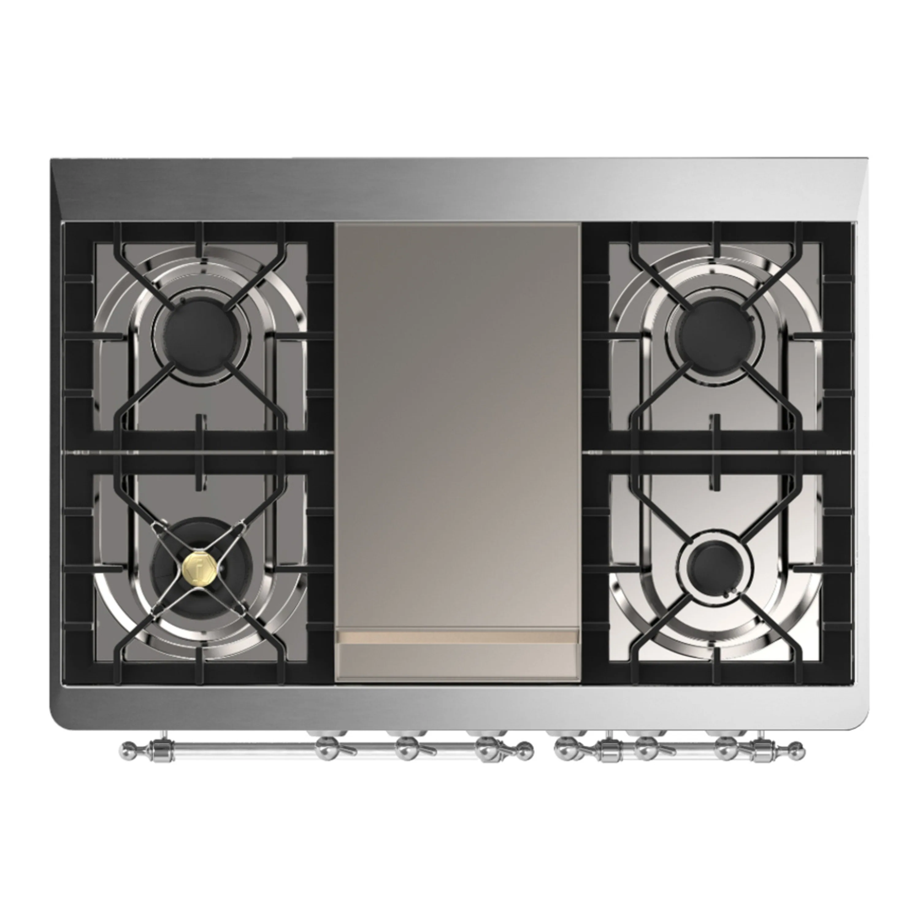 ILVE Majestic III 40-inch Dual Fuel Range with 5 Liquid Propane Burner, Griddle and Solid Door Electric Oven in Antique White with Chrome Trim (UMD40FQNR3AWCLP) - Image 2