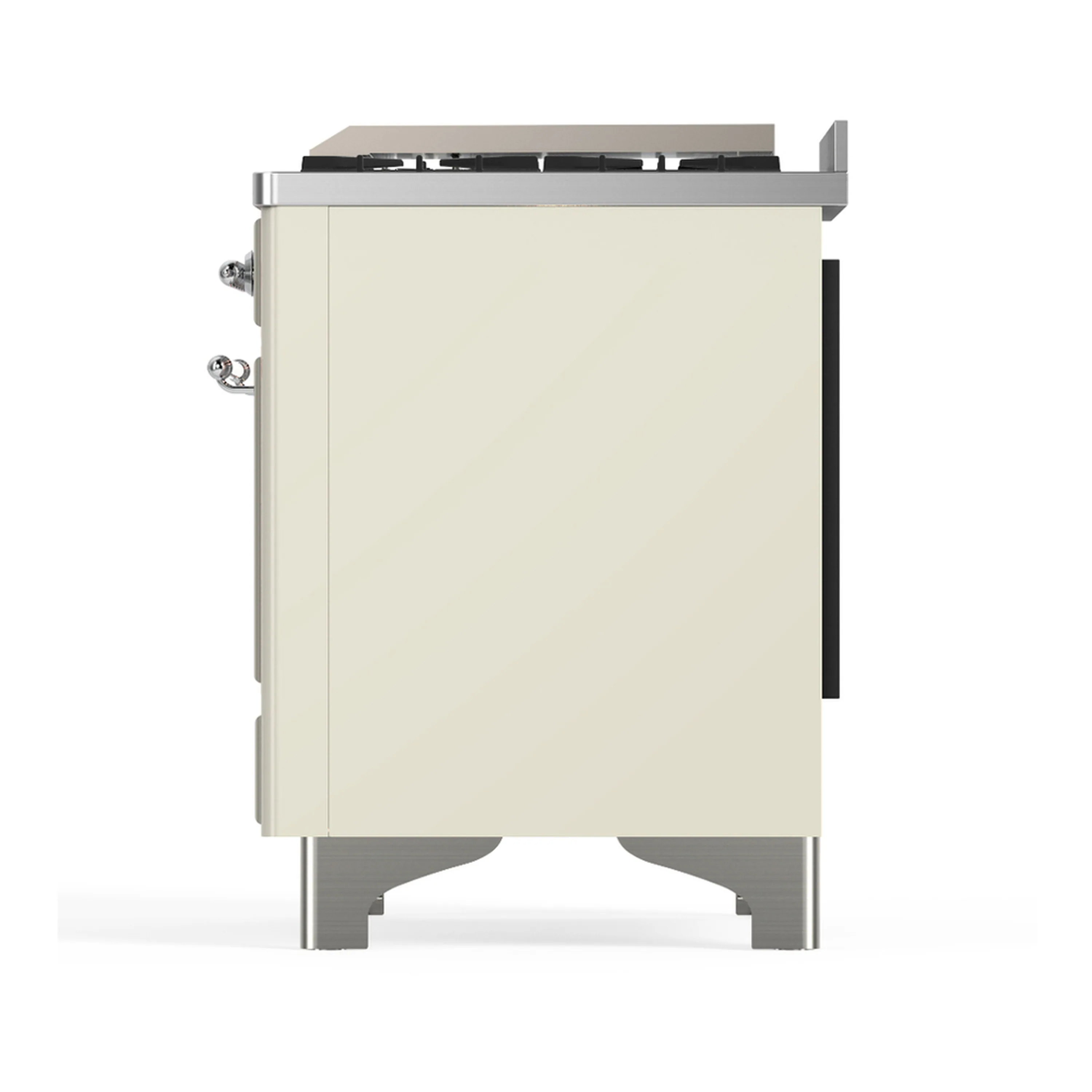 ILVE Majestic III 40-inch Dual Fuel Range with 5 Liquid Propane Burner, Griddle and Solid Door Electric Oven in Antique White with Chrome Trim (UMD40FQNR3AWCLP) - Image 8
