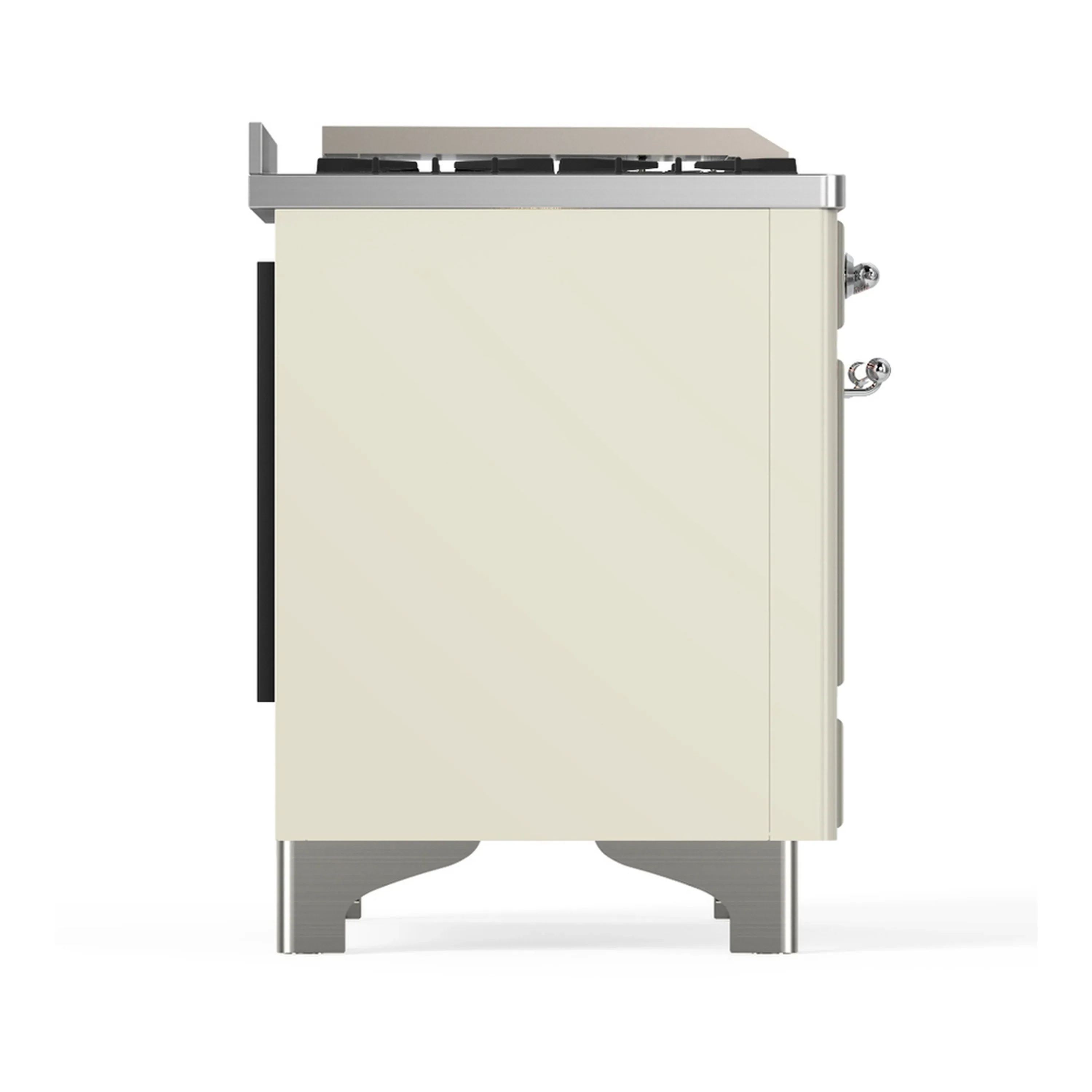 ILVE Majestic III 40-inch Dual Fuel Range with 5 Liquid Propane Burner, Griddle and Solid Door Electric Oven in Antique White with Chrome Trim (UMD40FQNR3AWCLP) - Image 9