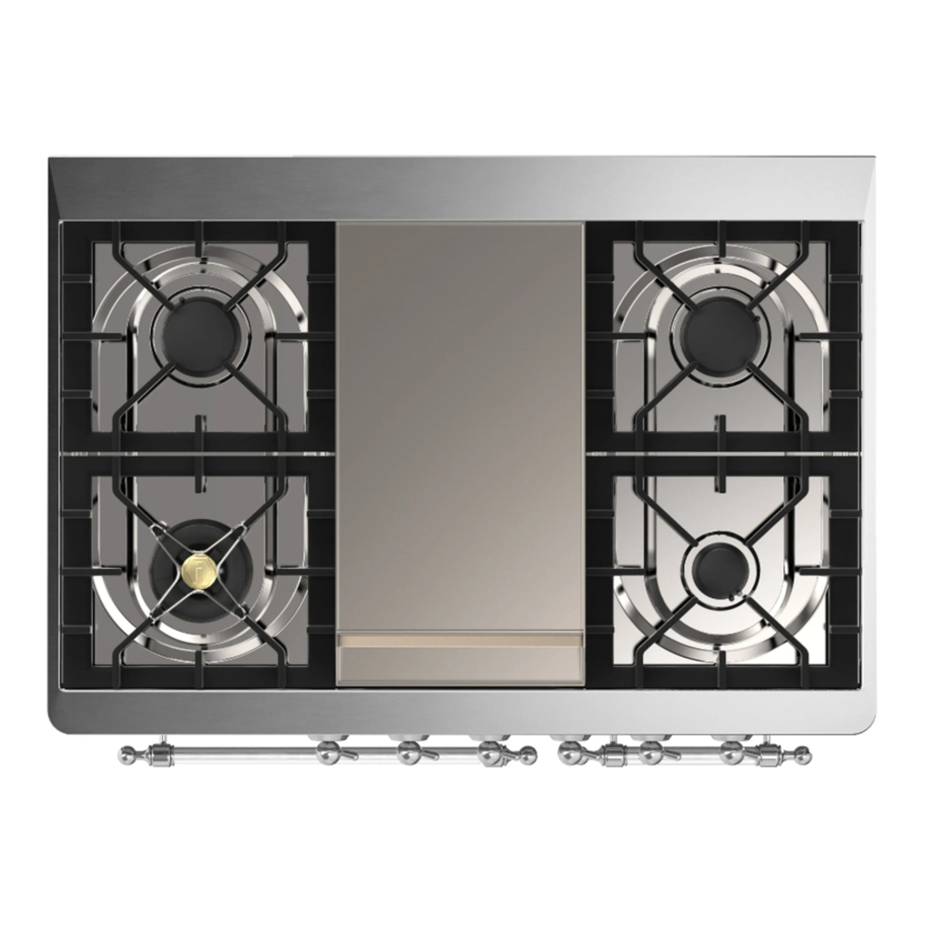 ILVE Majestic III 40-inch Dual Fuel Range with 5 Liquid Propane Burner, Griddle and Triple Glass Door Electric Oven in Blue Grey with Chrome Trim (UMD40FNR3BGCLP) - Image 2