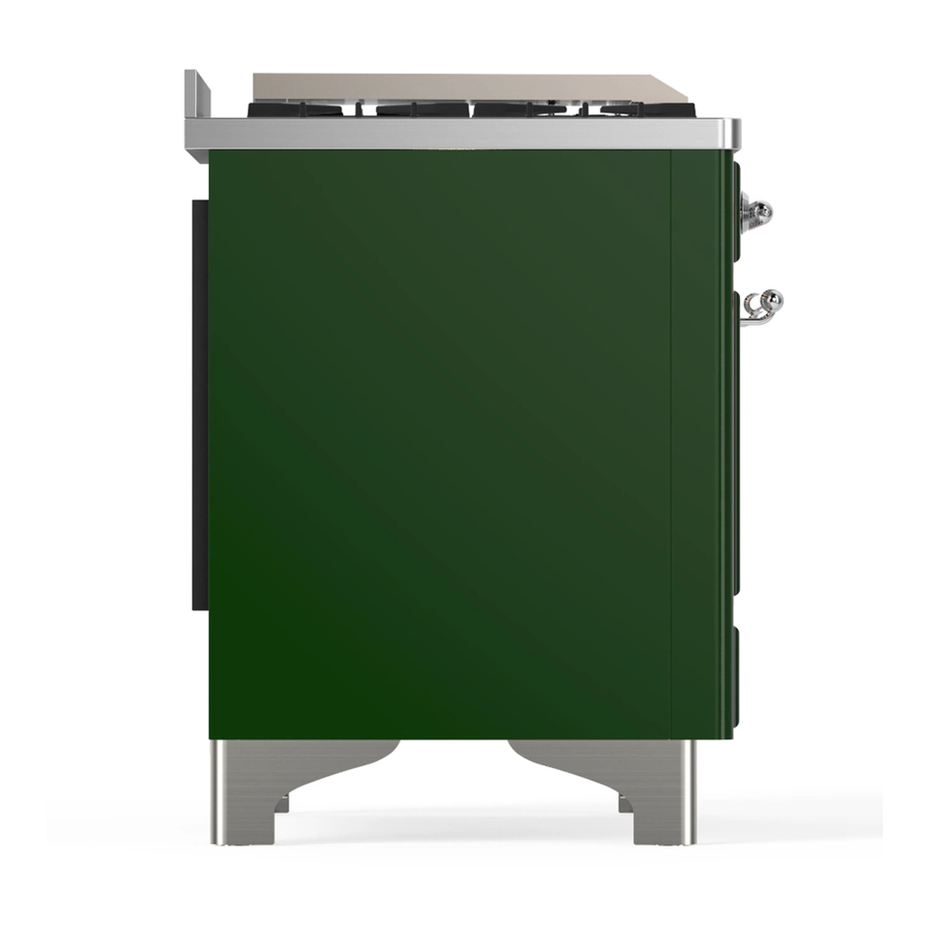 ILVE Majestic III 40-inch Dual Fuel Range with 6 Natural Gas Burner, Griddle and Solid Door Electric Oven in Emerald Green with Chrome Trim (UMD40FQNR3EGC) - Image 8