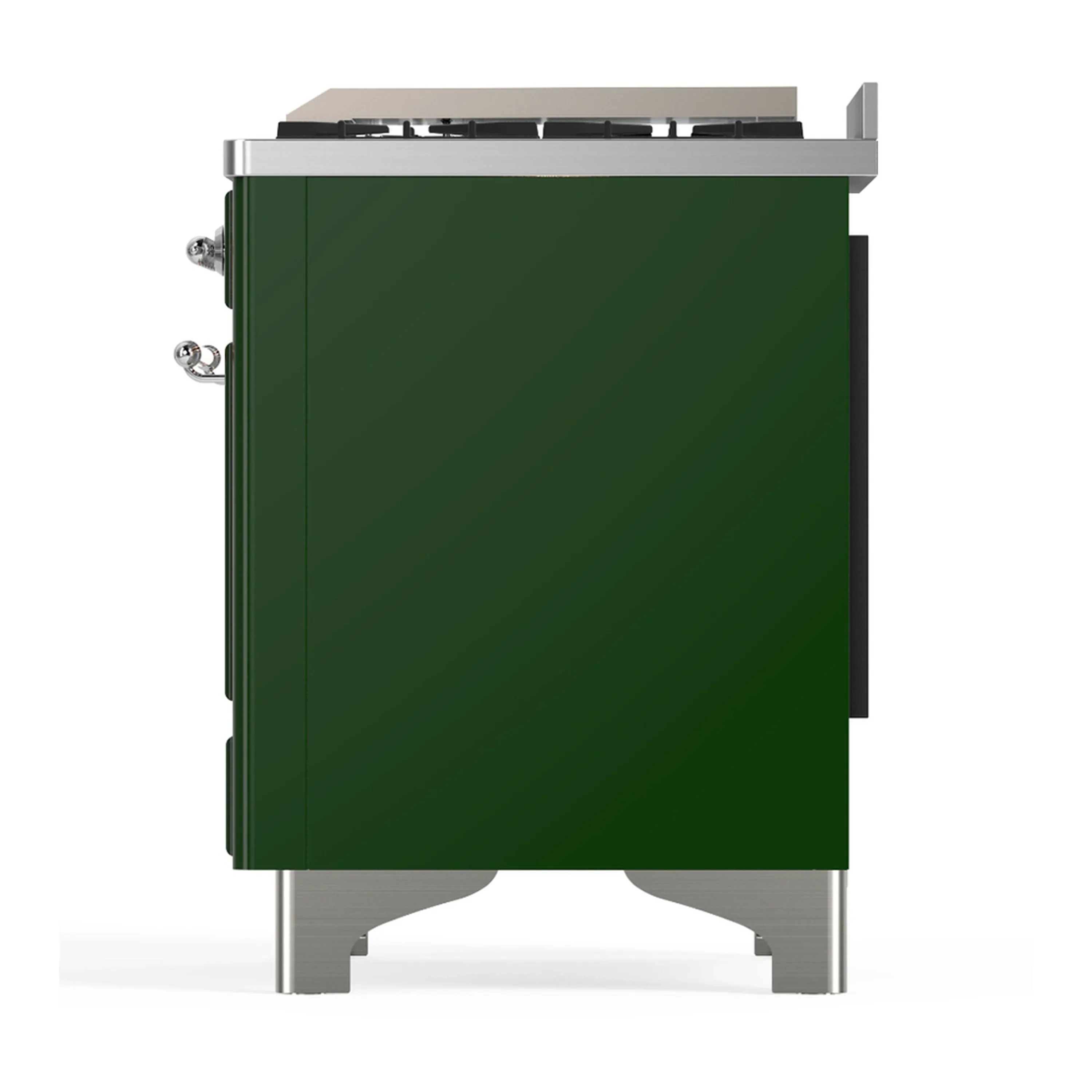 ILVE Majestic III 40-inch Dual Fuel Range with 5 Liquid Propane Burner, Griddle and Solid Door Electric Oven in Emerald Green with Chrome Trim (UMD40FQNR3EGCLP) - Image 9