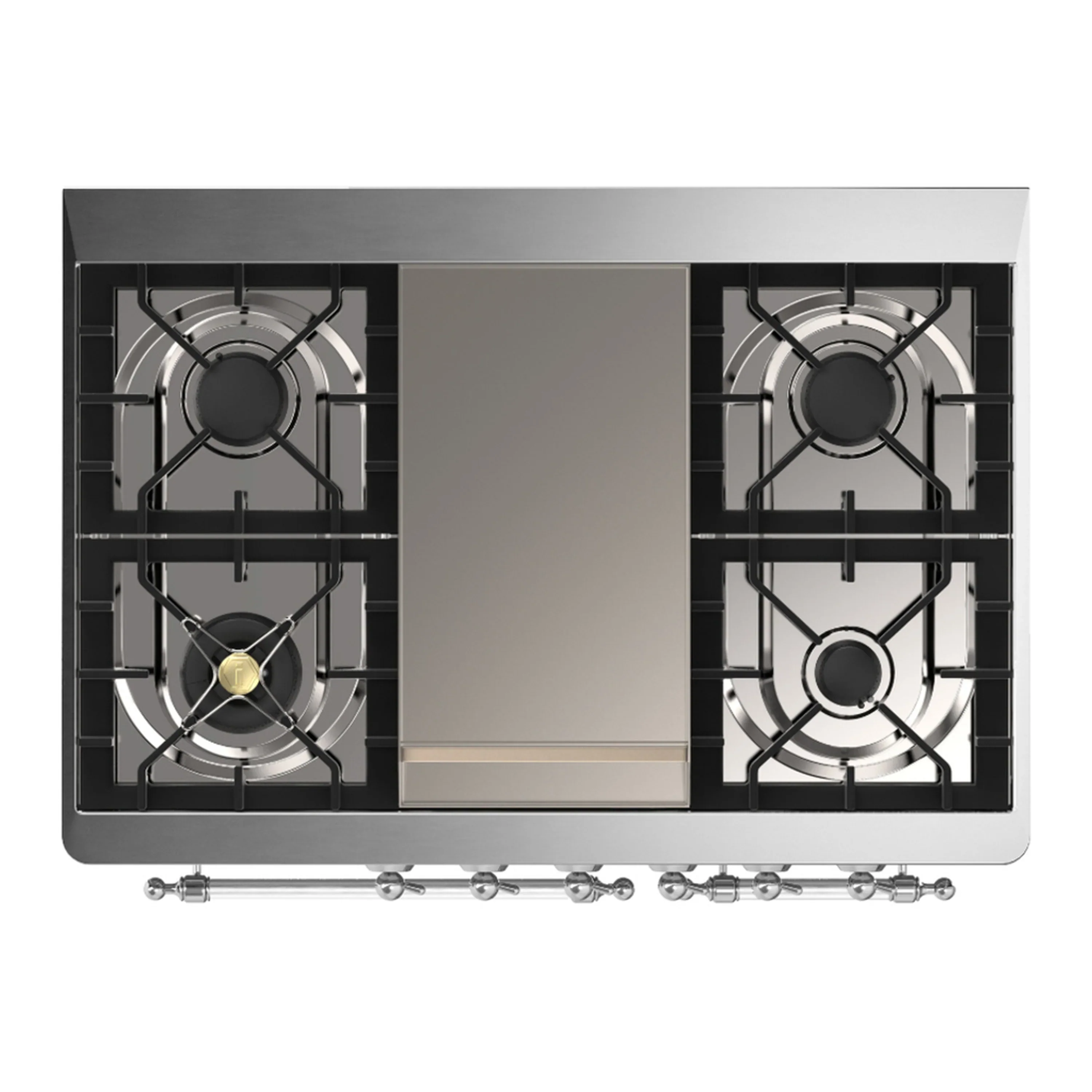 ILVE Majestic III 40-inch Dual Fuel Range with 6 Natural Gas Burner, Griddle and Triple Glass Door Electric Oven in Graphite Matte with Chrome Trim (UMD40FNR3MGC) - Image 2