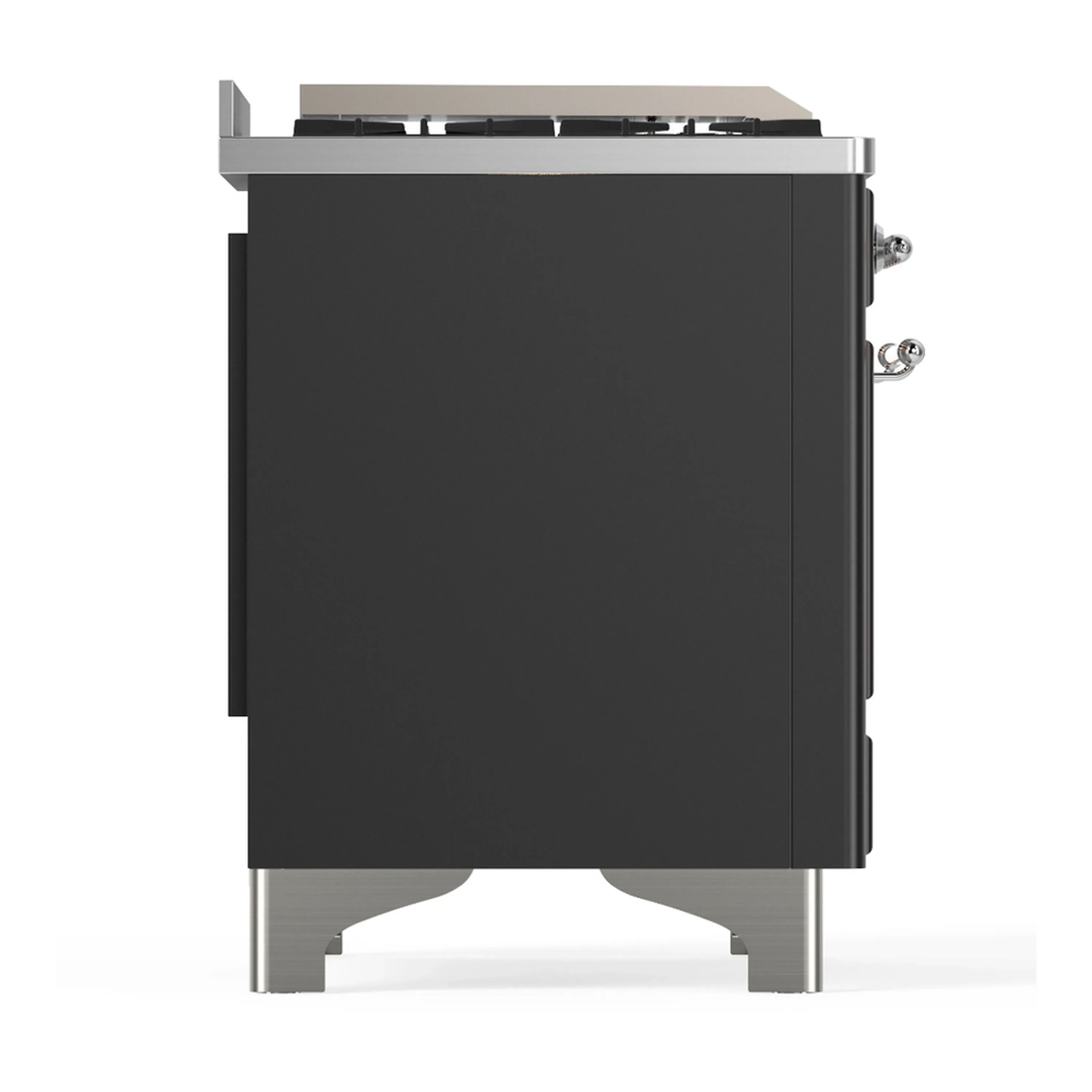 ILVE Majestic III 40-inch Dual Fuel Range with 6 Natural Gas Burner, Griddle and Solid Door Electric Oven in Graphite Matte with Chrome Trim (UMD40FQNR3MGC) - Image 8