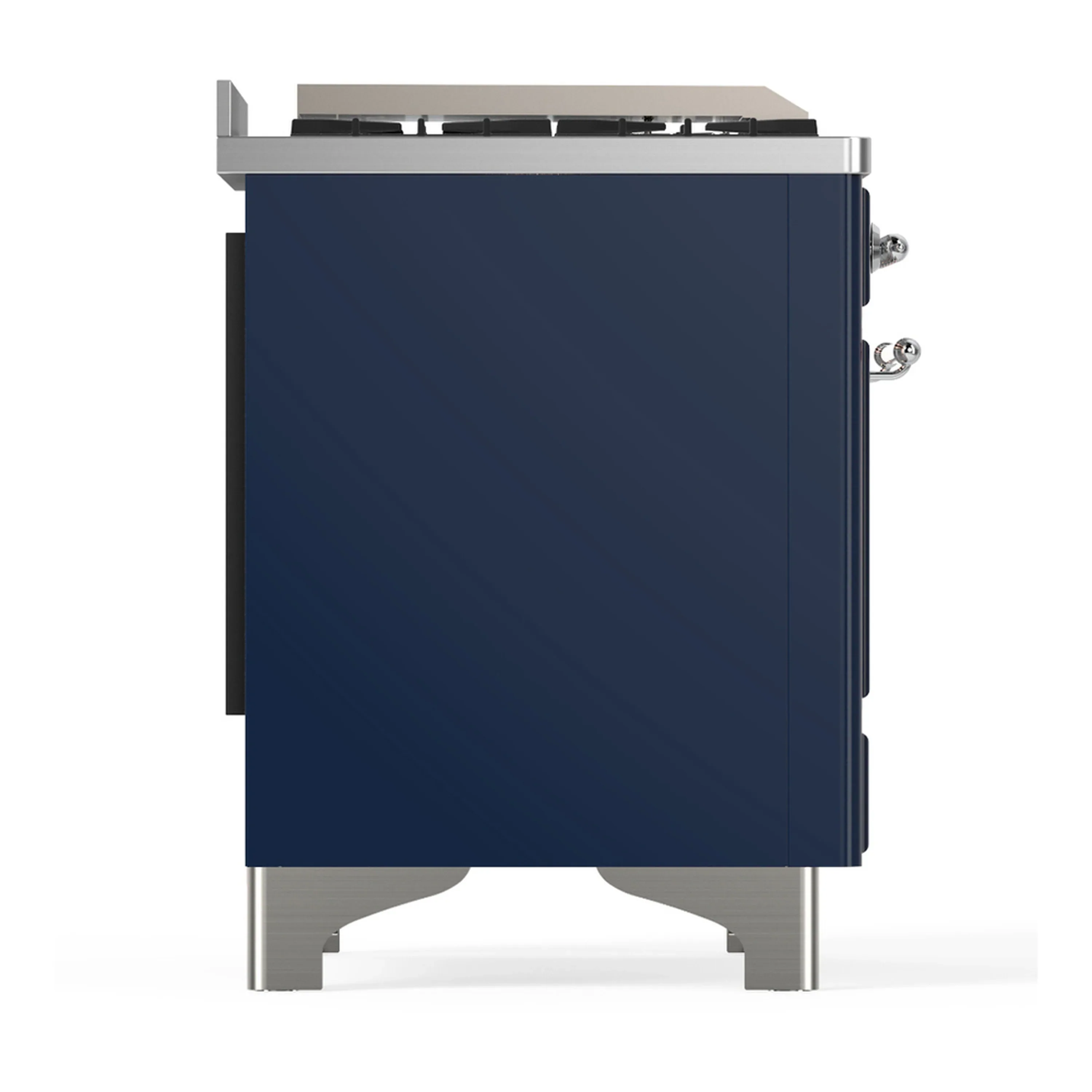 ILVE Majestic III 40-inch Dual Fuel Range with 6 Natural Gas Burner, Griddle and Triple Glass Door Electric Oven in Midnight Blue with Chrome Trim (UMD40FNR3MBC) - Image 8