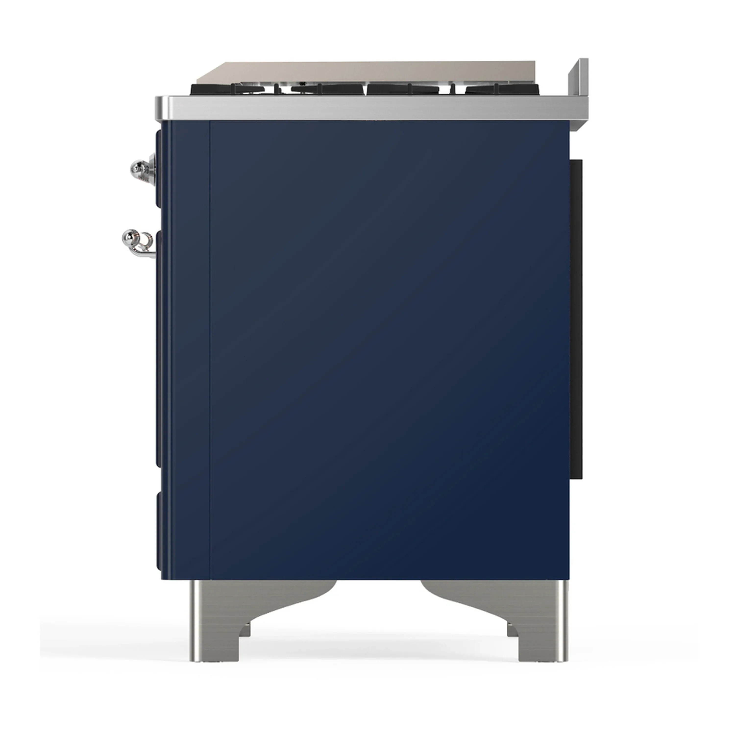 ILVE Majestic III 40-inch Dual Fuel Range with 6 Natural Gas Burner, Griddle and Triple Glass Door Electric Oven in Midnight Blue with Chrome Trim (UMD40FNR3MBC) - Image 9