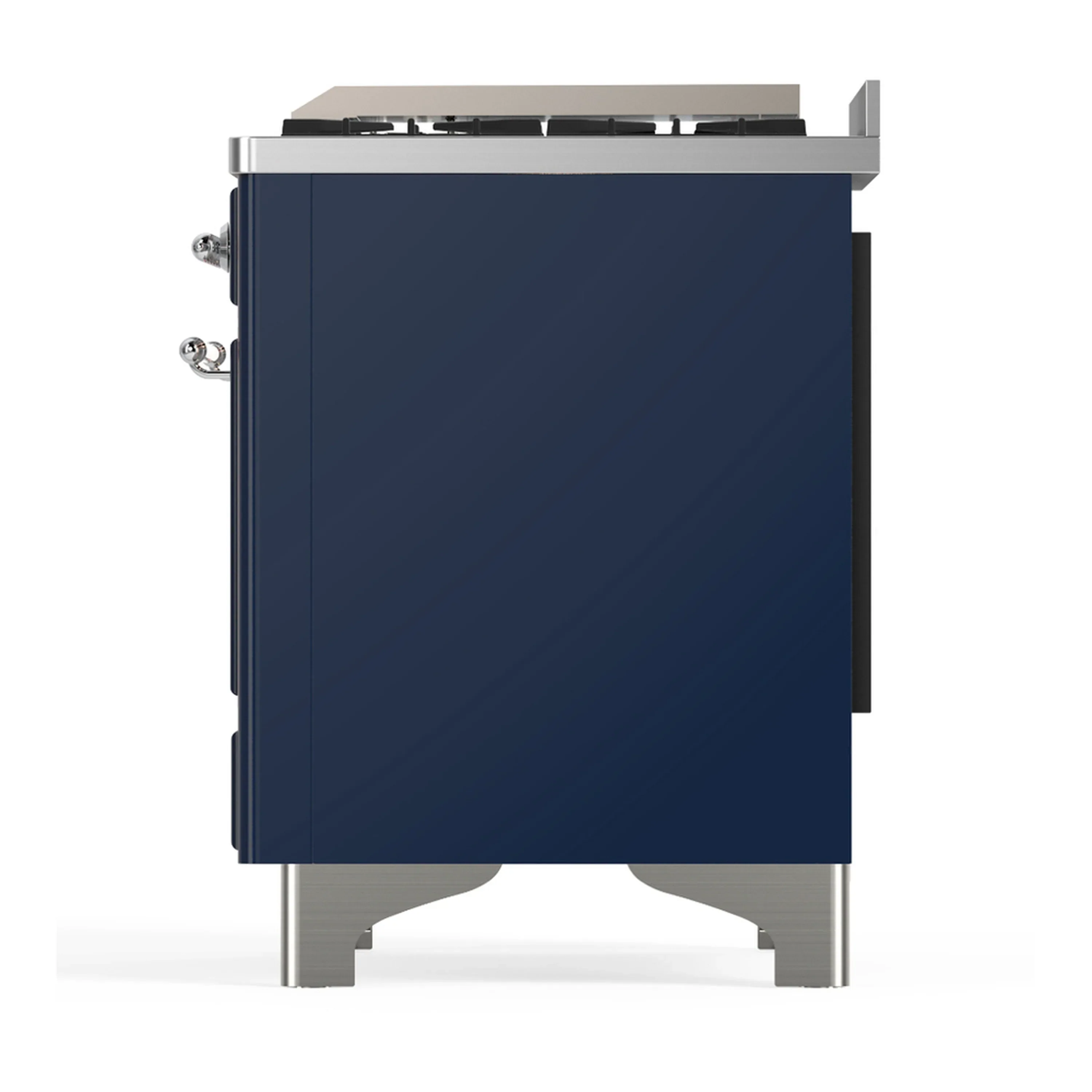 ILVE Majestic III 40-inch Dual Fuel Range with 5 Liquid Propane Burner, Griddle and Solid Door Electric Oven in Midnight Blue with Chrome Trim (UMD40FQNR3MBCLP) - Image 9