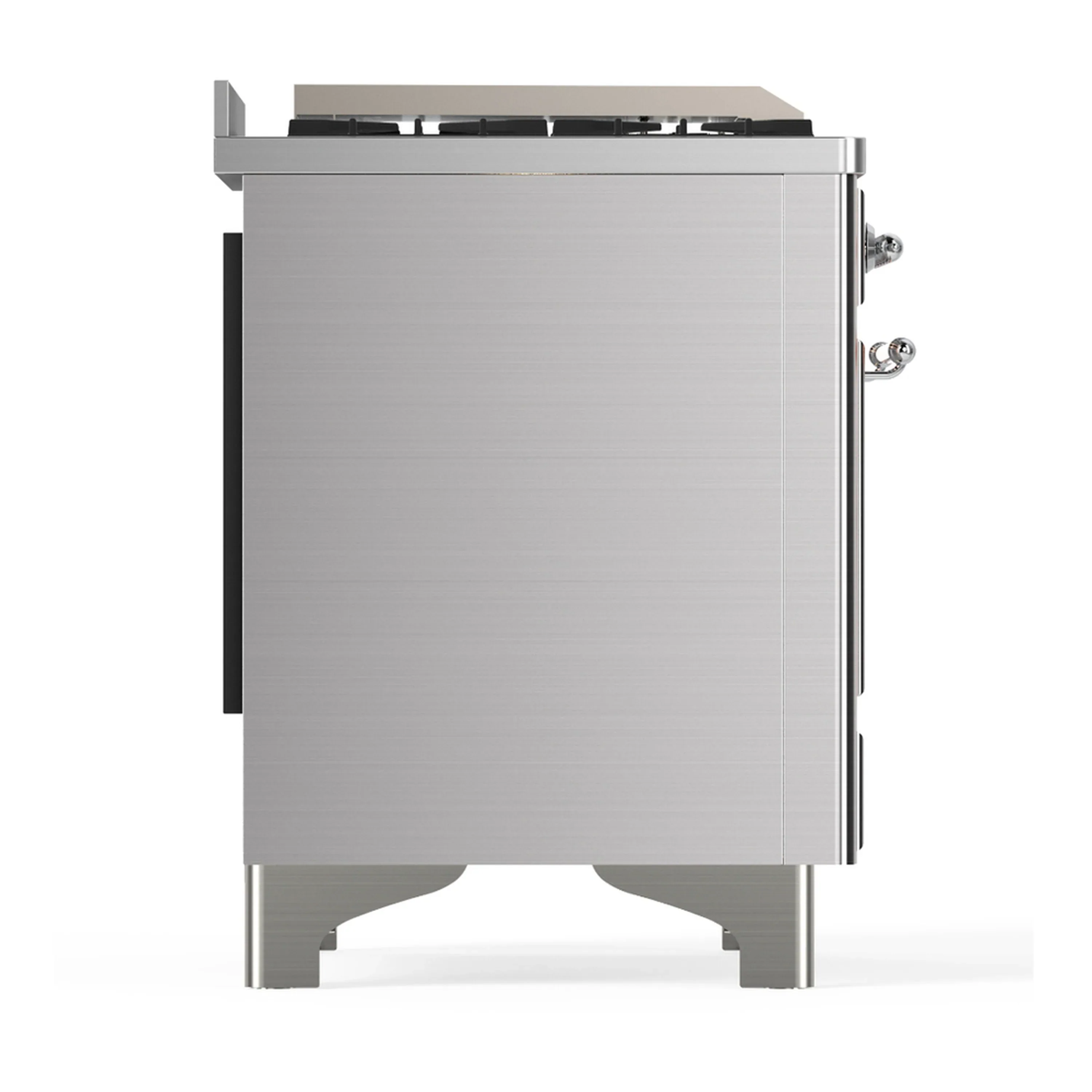 ILVE Majestic III 40-inch Dual Fuel Range with 6 Natural Gas Burner, Griddle and Solid Door Electric Oven in Stainless Steel with Chrome Trim (UMD40FQNR3SSC) - Image 8