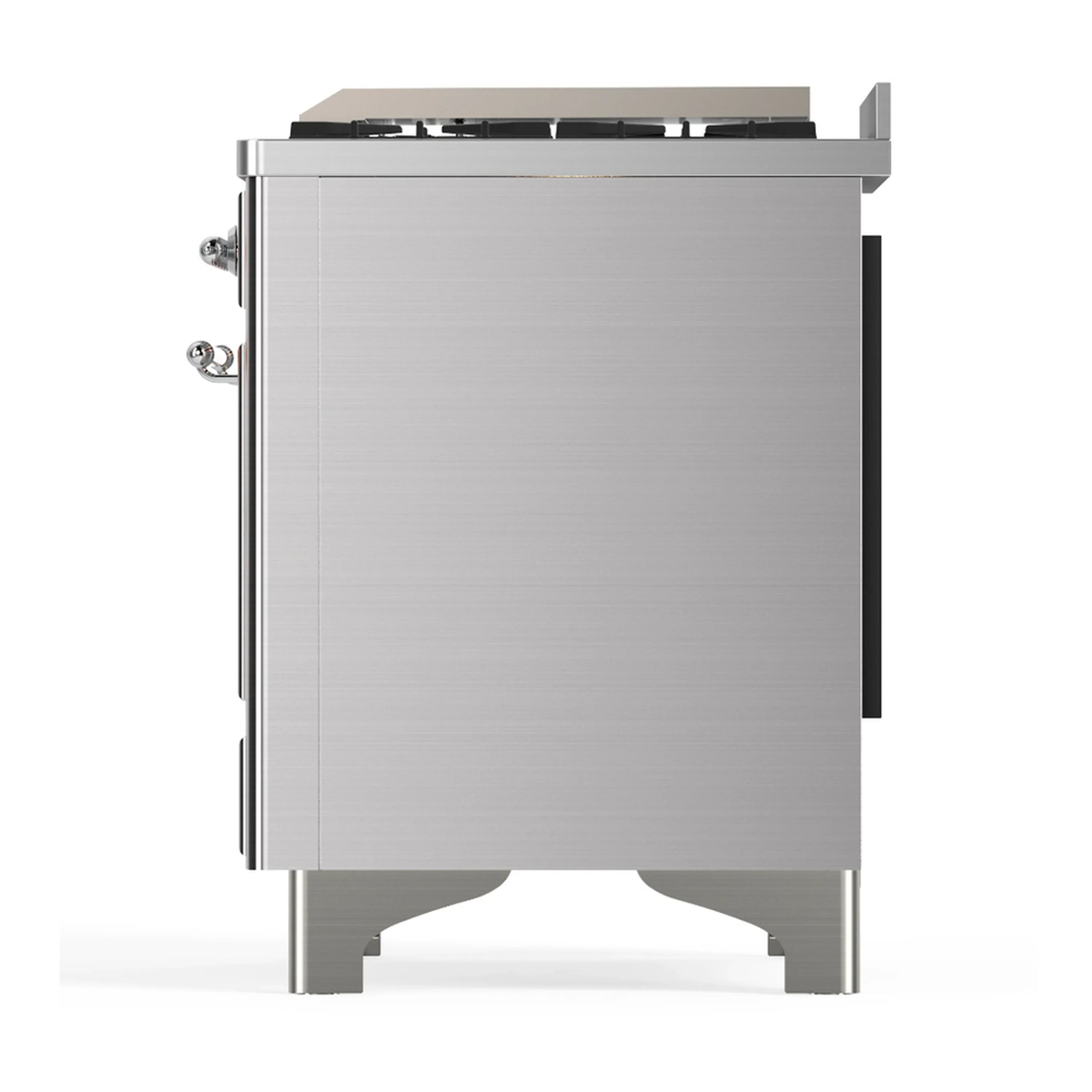 ILVE Majestic III 40-inch Dual Fuel Range with 6 Natural Gas Burner, Griddle and Solid Door Electric Oven in Stainless Steel with Chrome Trim (UMD40FQNR3SSC) - Image 9