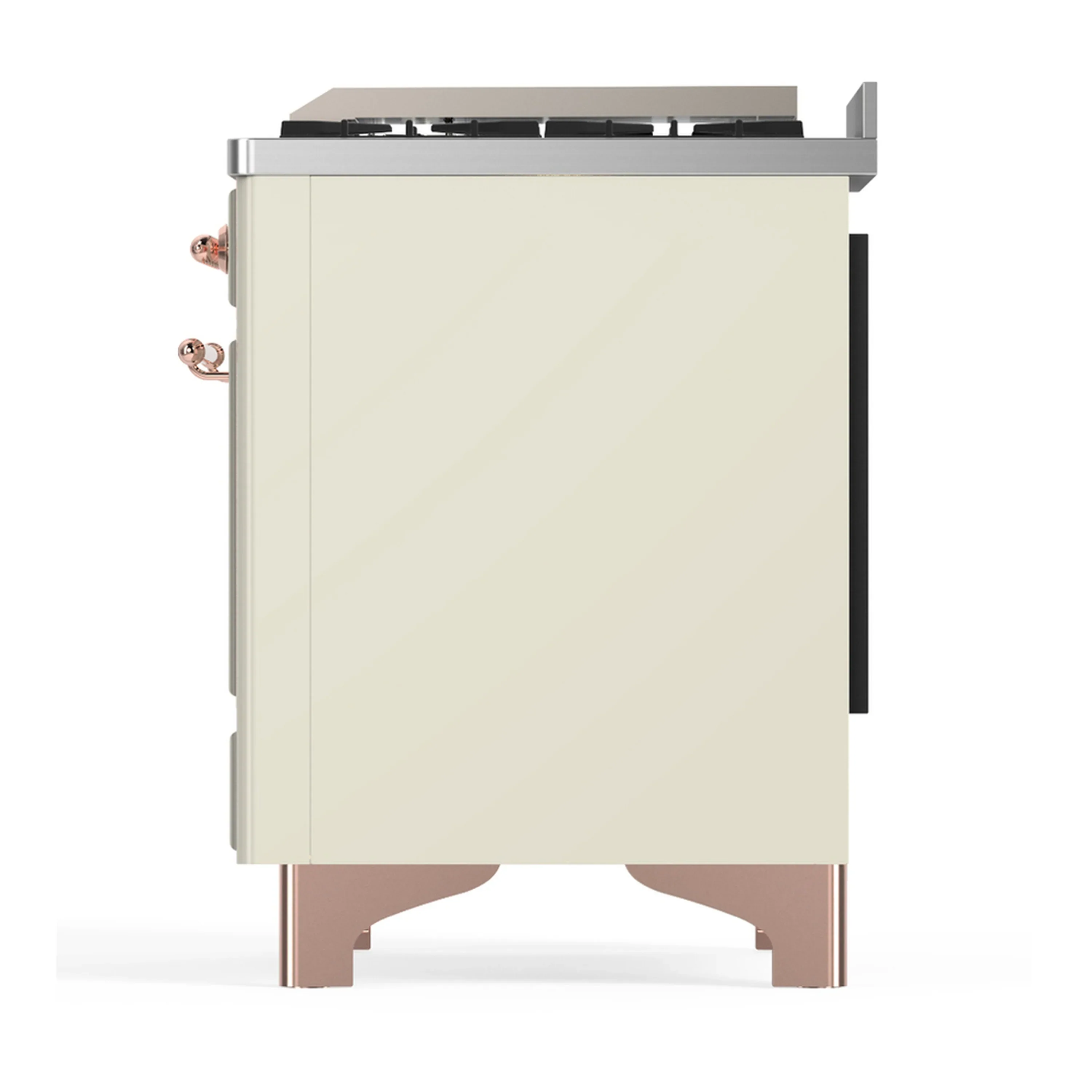 ILVE Majestic III 40-inch Dual Fuel Range with 6 Natural Gas Burner, Griddle and Triple Glass Door Electric Oven in Antique White with Copper Trim (UMD40FNR3AWP) - Image 9