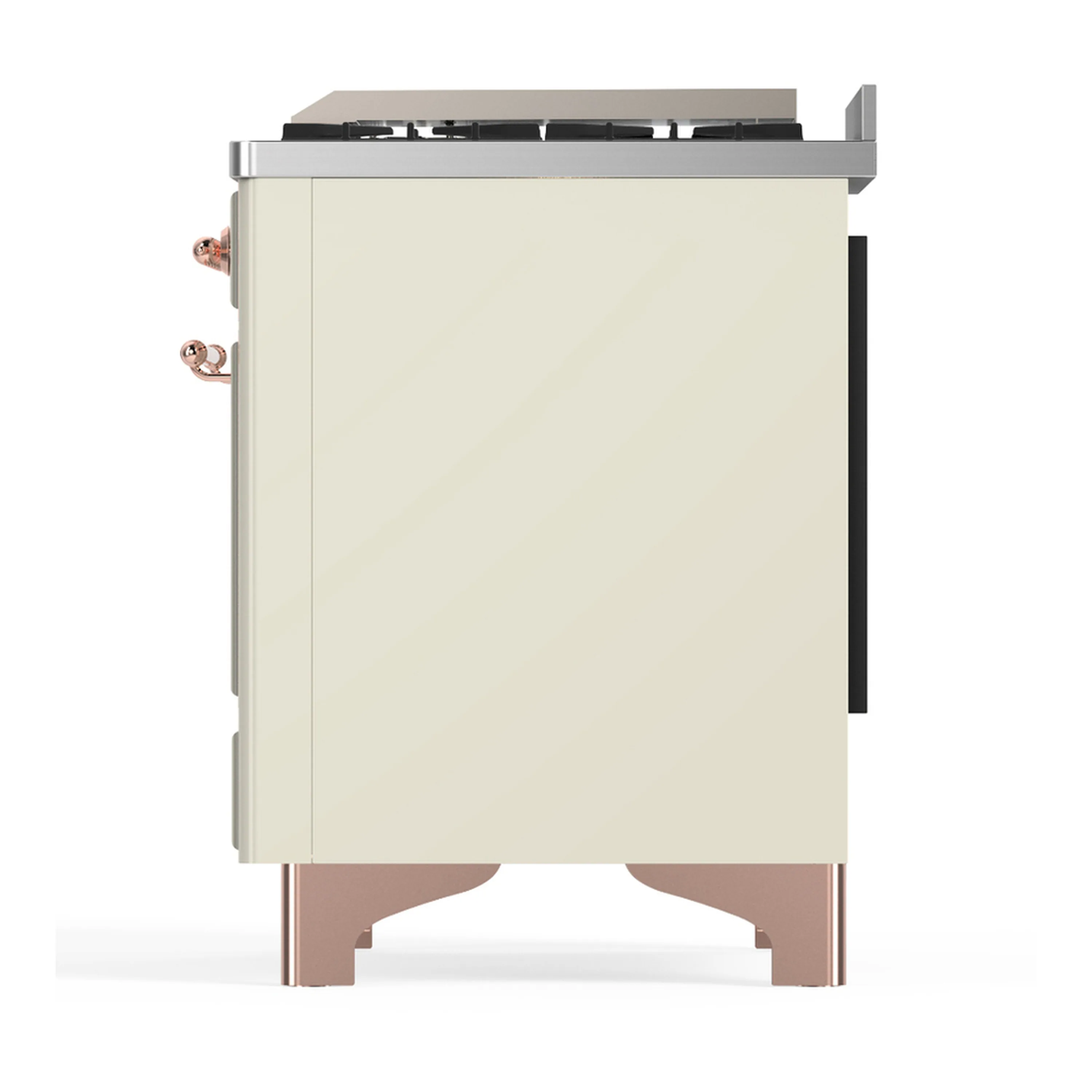 ILVE Majestic III 40-inch Dual Fuel Range with 6 Natural Gas Burner, Griddle and Solid Door Electric Oven in Antique White with Copper Trim (UMD40FQNR3AWP) - Image 8