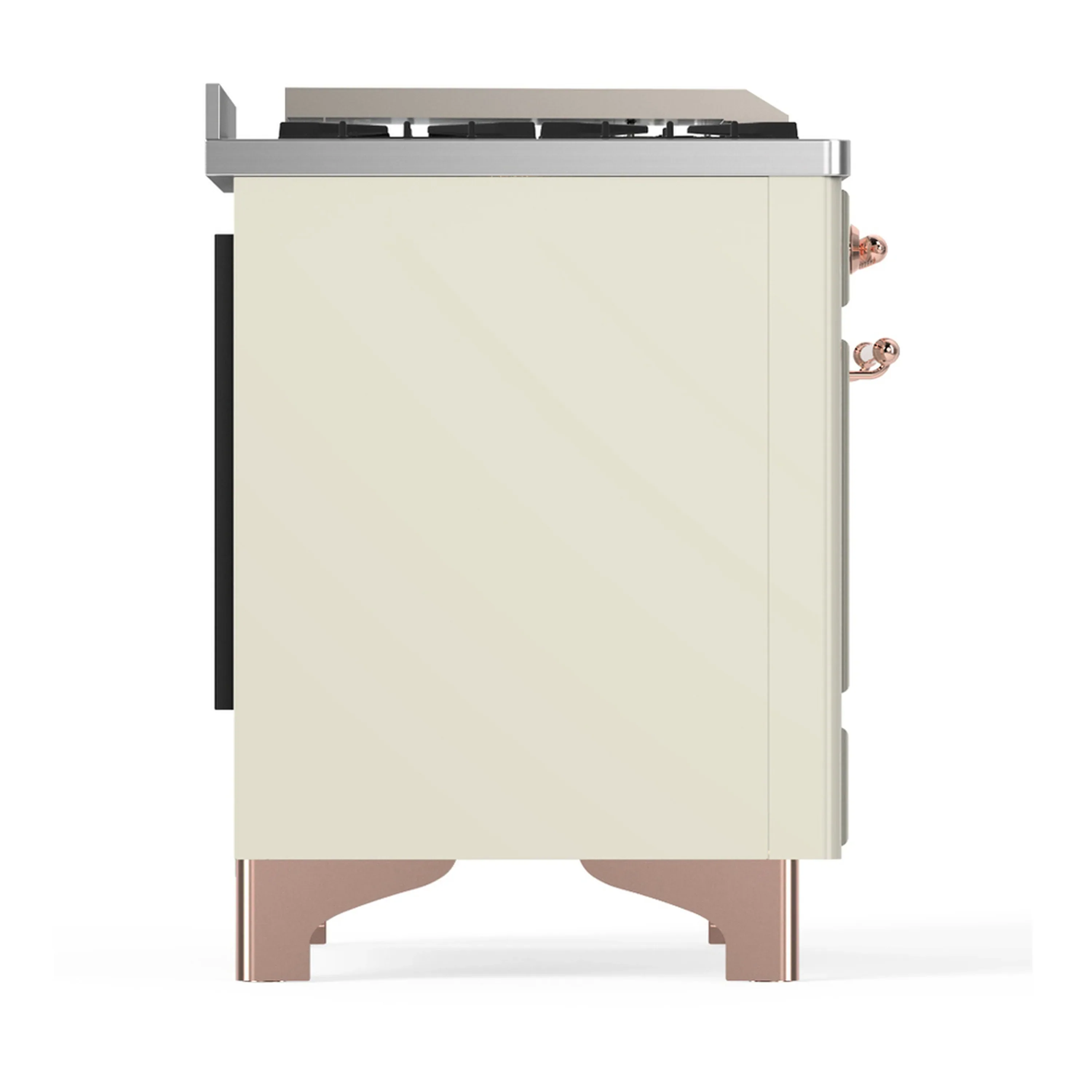 ILVE Majestic III 40-inch Dual Fuel Range with 6 Natural Gas Burner, Griddle and Solid Door Electric Oven in Antique White with Copper Trim (UMD40FQNR3AWP) - Image 9