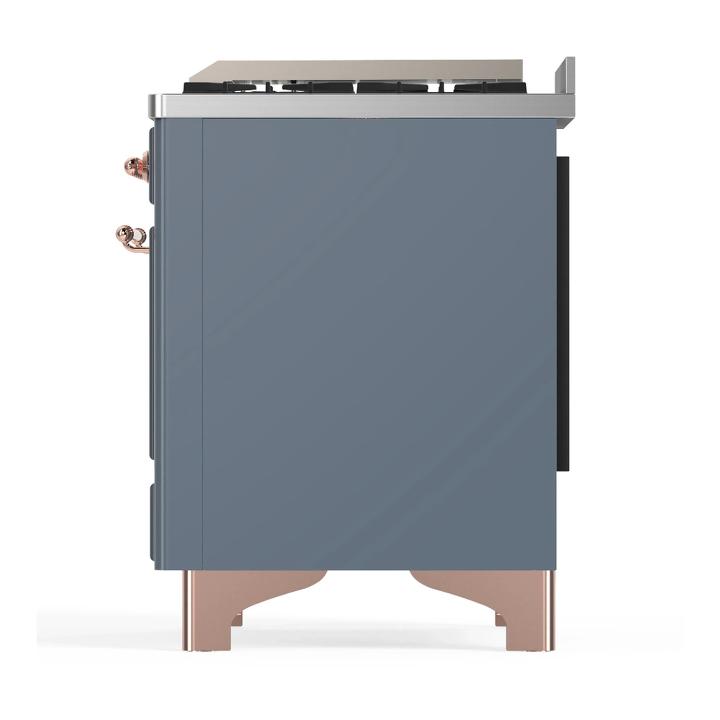 ILVE Majestic III 40-inch Dual Fuel Range with 5 Liquid Propane Burner, Griddle and Triple Glass Door Electric Oven in Blue Grey with Copper Trim (UMD40FNR3BGPLP) - Image 8