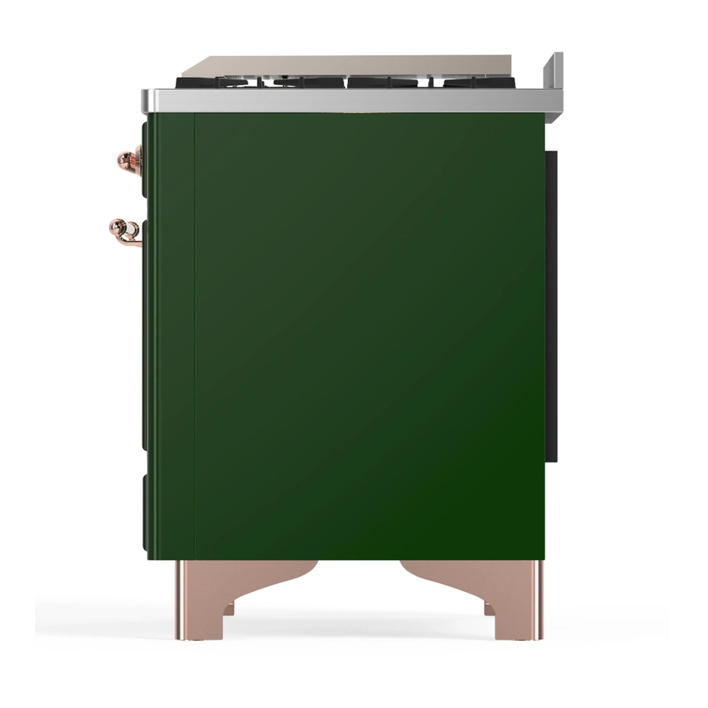 ILVE Majestic III 40-inch Dual Fuel Range with 6 Natural Gas Burner, Griddle and Triple Glass Door Electric Oven in Emerald Green with Copper Trim (UMD40FNR3EGP) - Image 8
