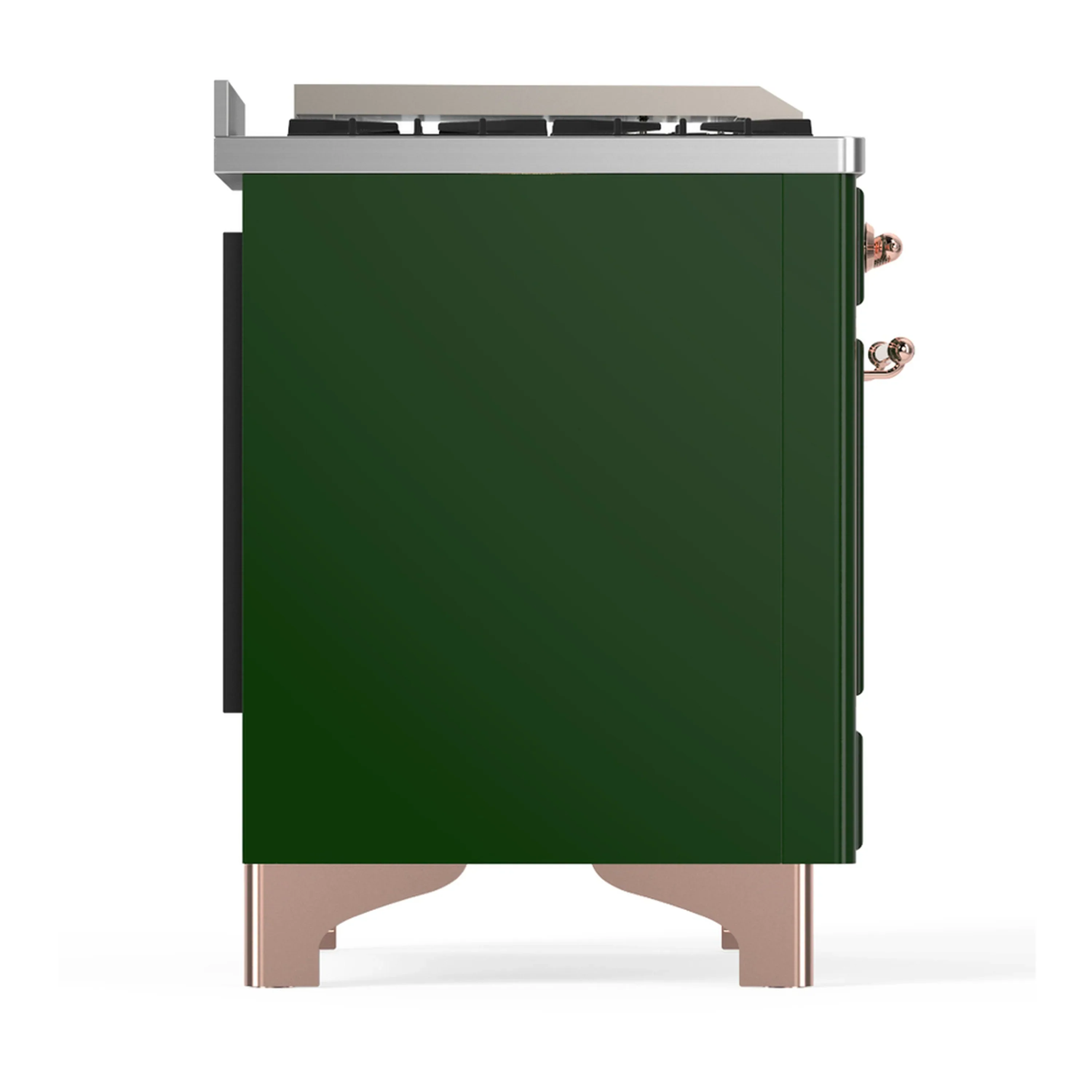 ILVE Majestic III 40-inch Dual Fuel Range with 6 Natural Gas Burner, Griddle and Triple Glass Door Electric Oven in Emerald Green with Copper Trim (UMD40FNR3EGP) - Image 9