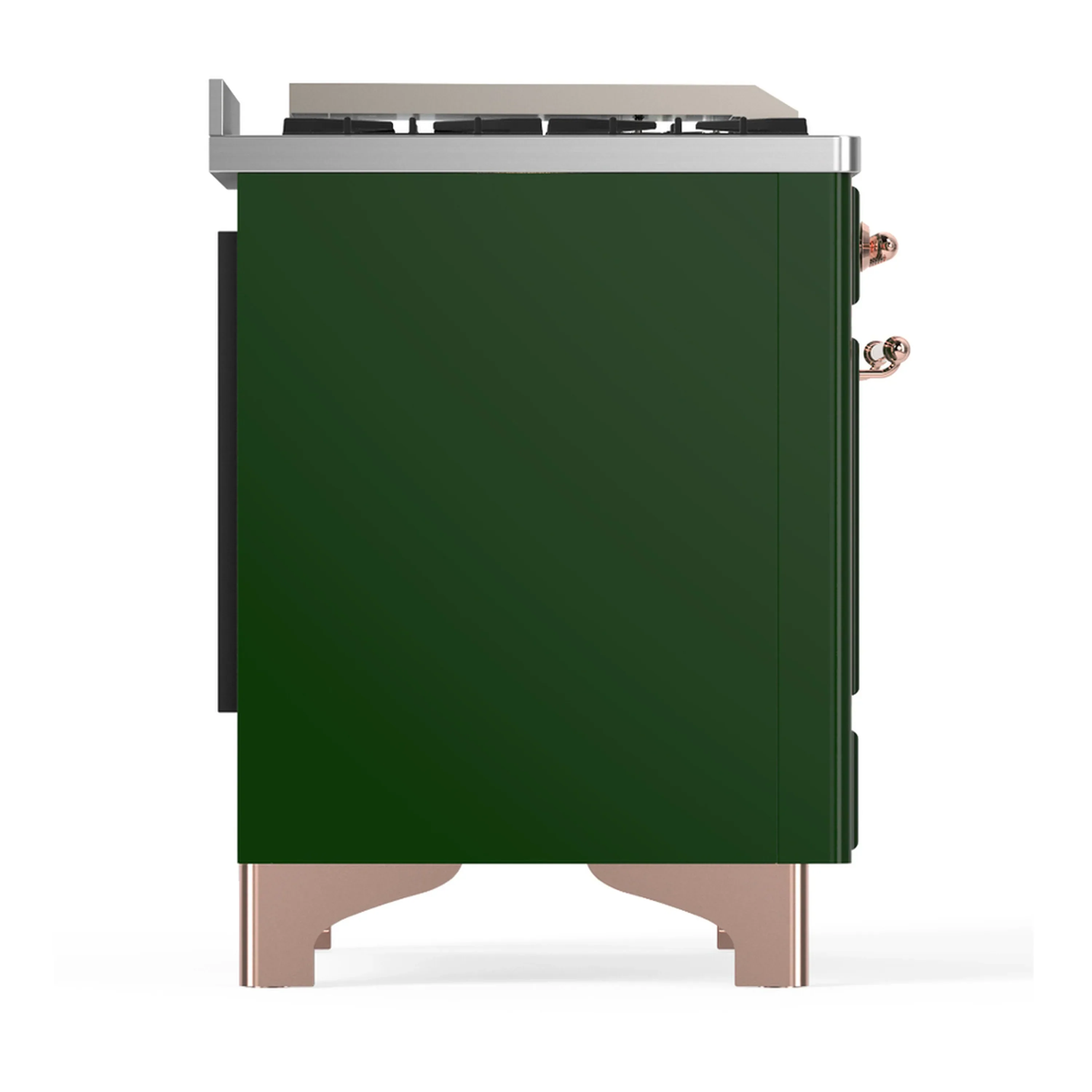 ILVE Majestic III 40-inch Dual Fuel Range with 6 Natural Gas Burner, Griddle and Solid Door Electric Oven in Emerald Green with Copper Trim (UMD40FQNR3EGP) - Image 8