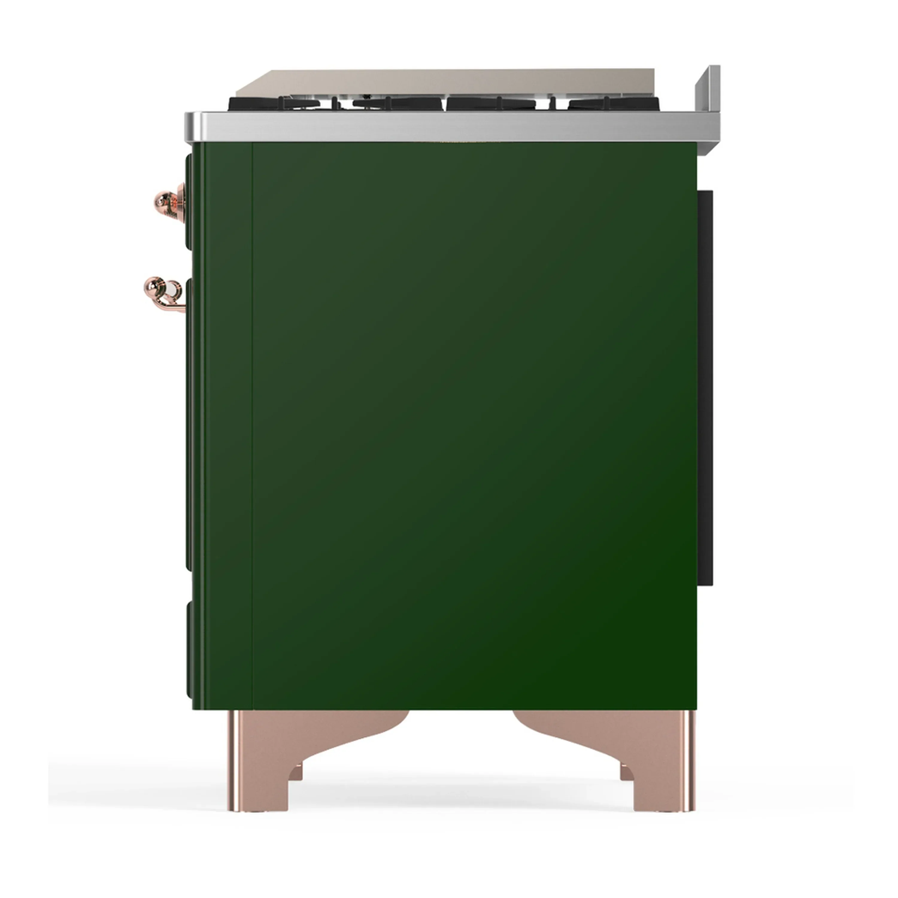 ILVE Majestic III 40-inch Dual Fuel Range with 6 Natural Gas Burner, Griddle and Solid Door Electric Oven in Emerald Green with Copper Trim (UMD40FQNR3EGP) - Image 9