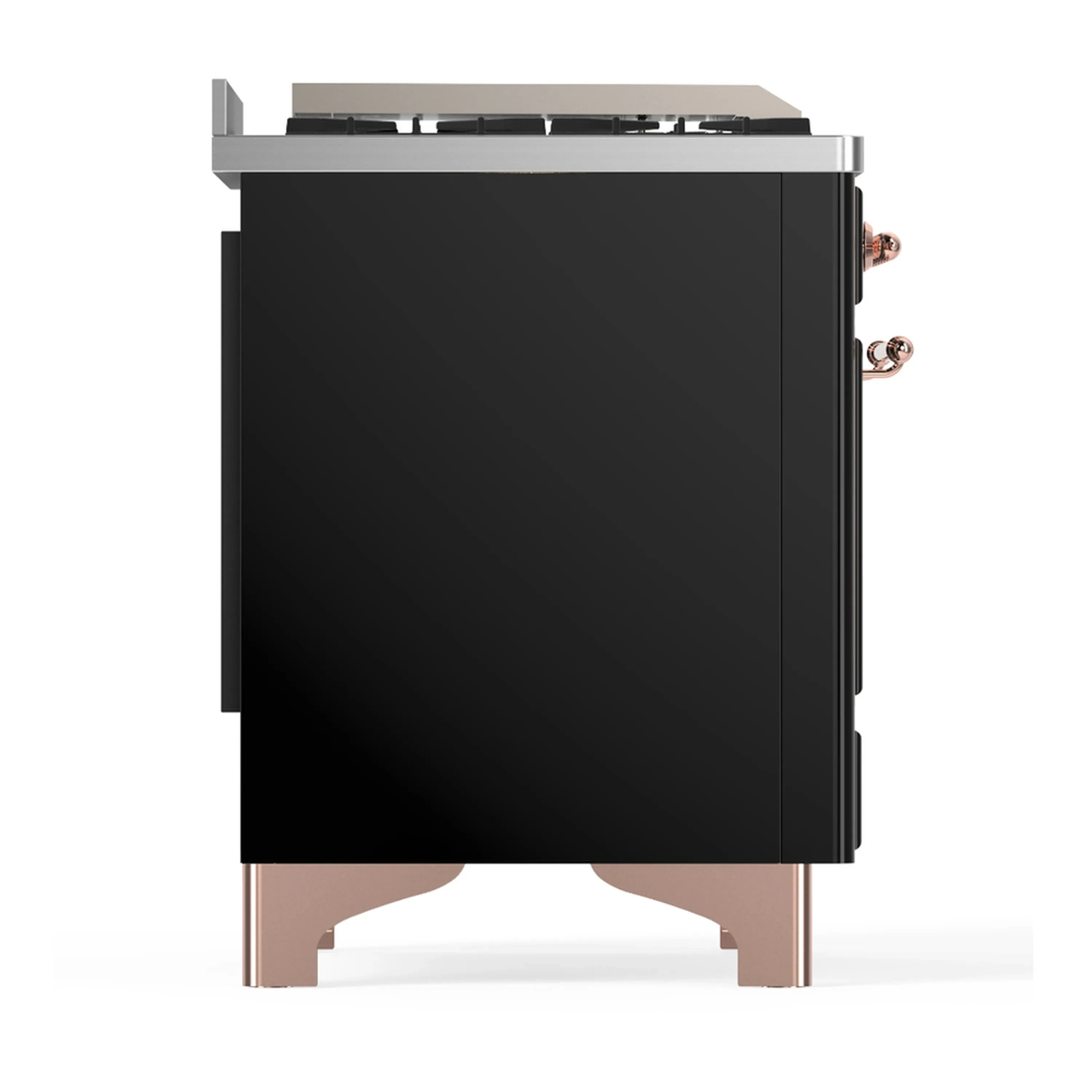 ILVE Majestic III 40-inch Dual Fuel Range with 5 Liquid Propane Burner, Griddle and Triple Glass Door Electric Oven in Glossy Black with Copper Trim (UMD40FNR3BKPLP) - Image 9